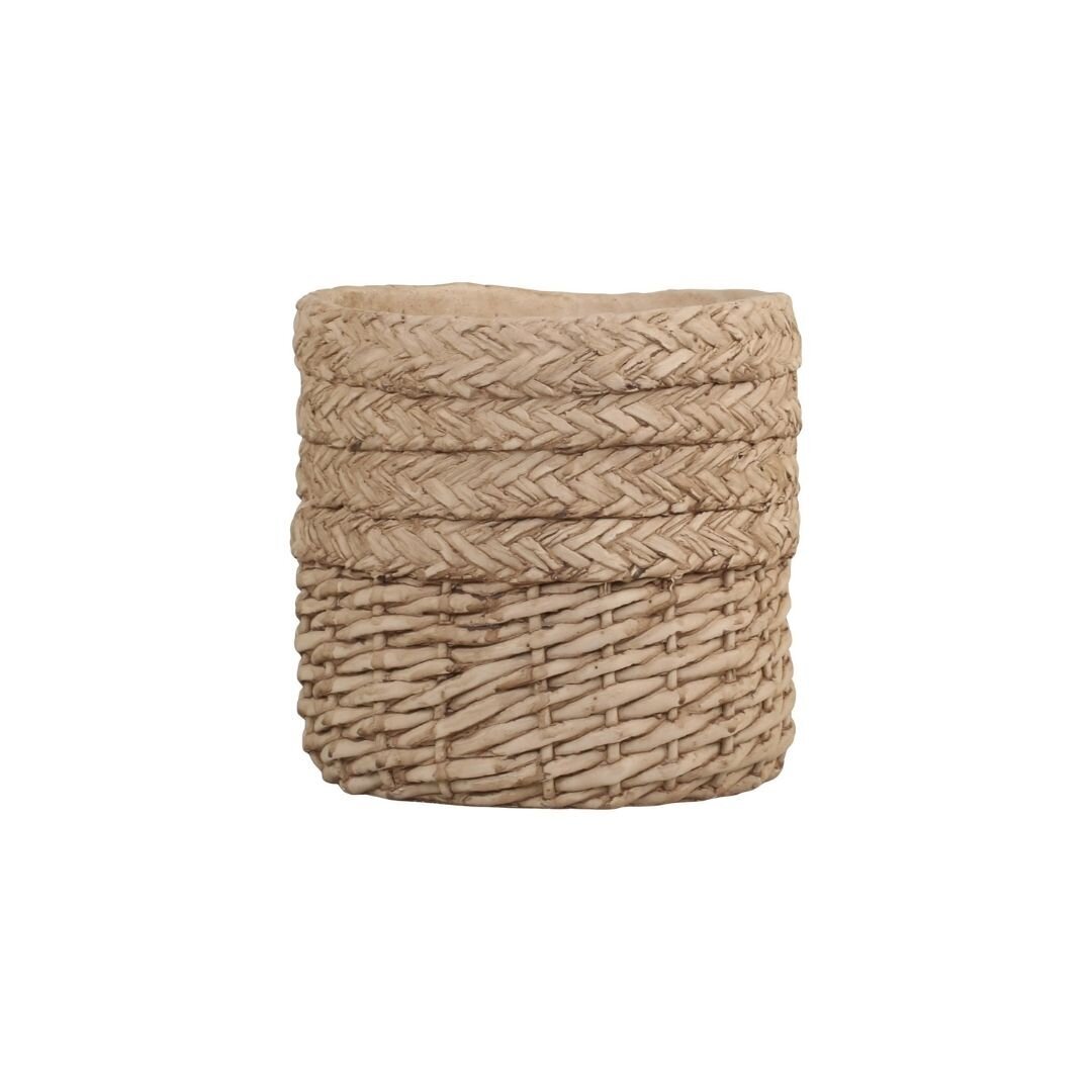 Übertopf Corte mit Flechtmuster, braun H20,5 x Ø20 cm