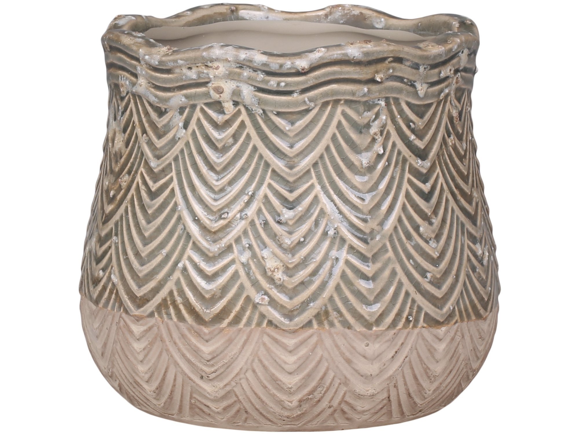 Valence Übertopf, staubig grün H12/D12 cm