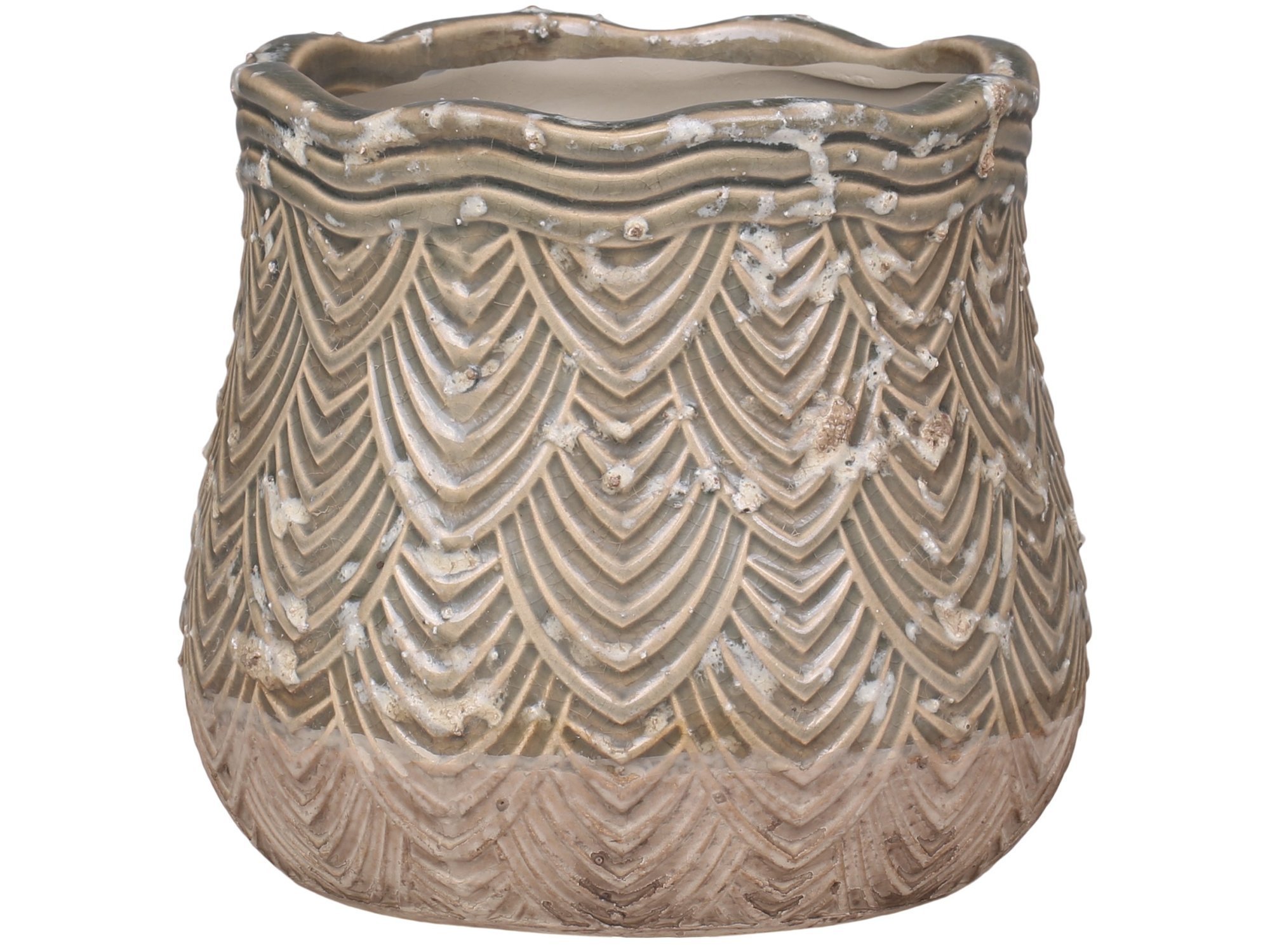 Valence Übertopf, staubig grün H14/D14 cm