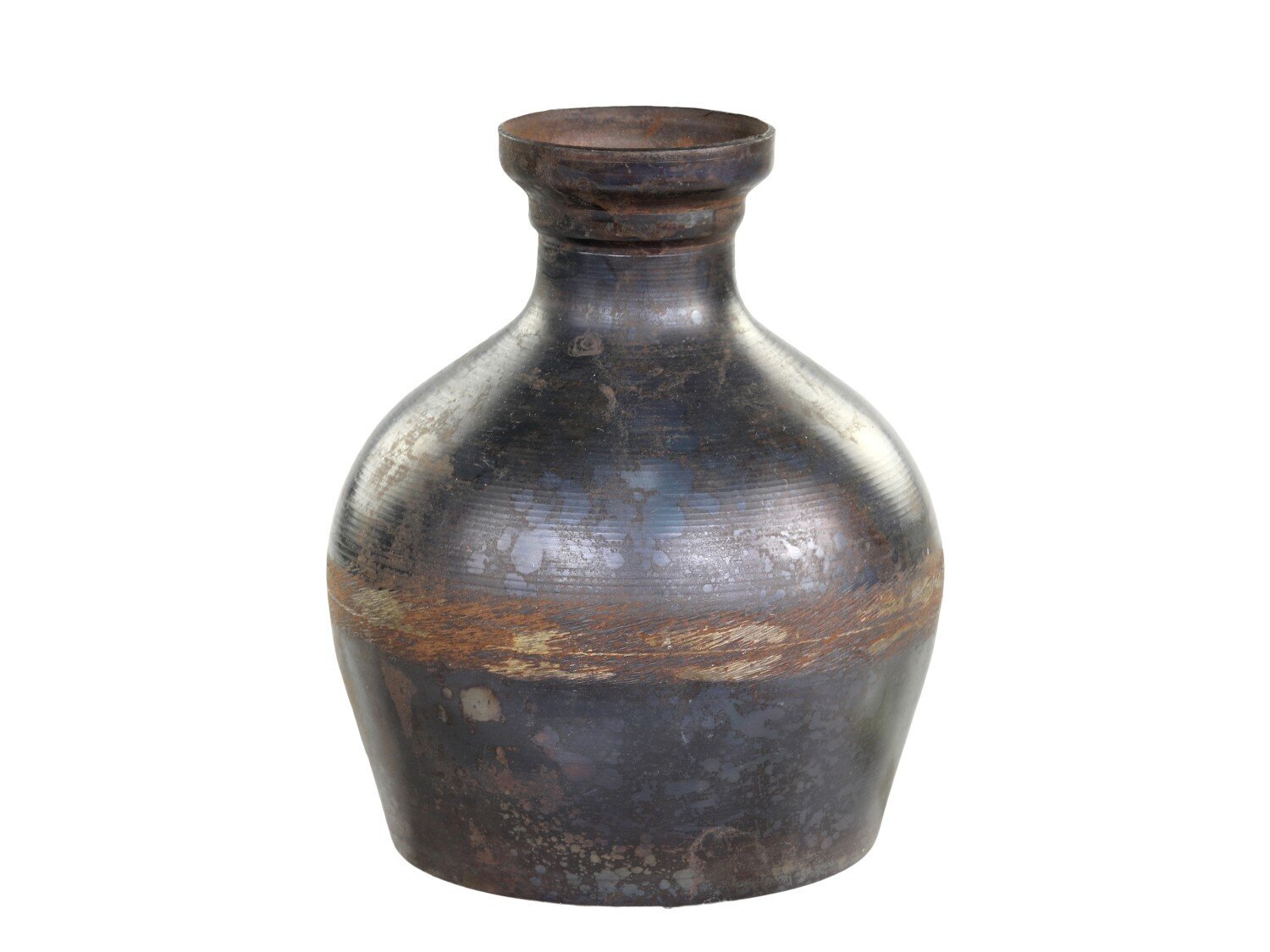 Vase aus Eisen, schwarz, schwarz H12/Ø8 cm