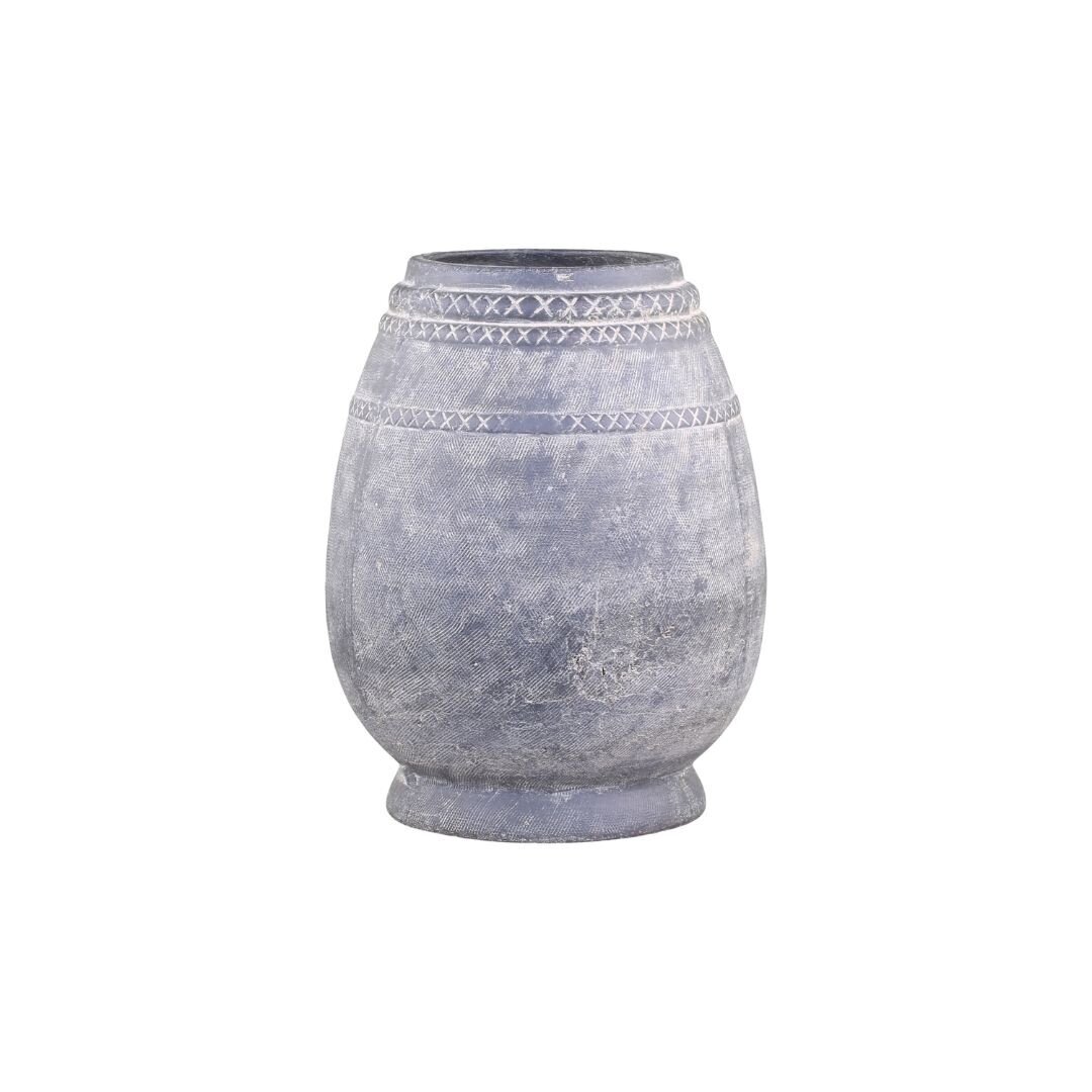 Vase Cholet mit Muster, antique schwarz Ø25,5 x H32 cm