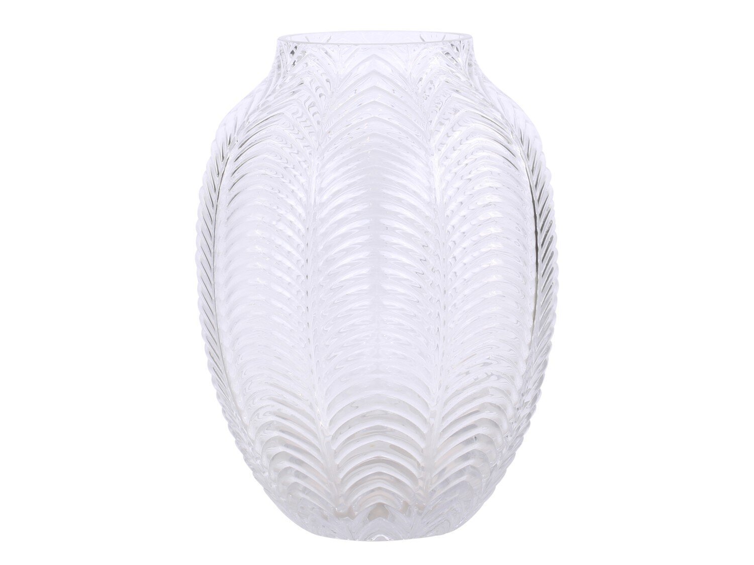 Vase mit Blattmuster, klar H18/Ø14 cm