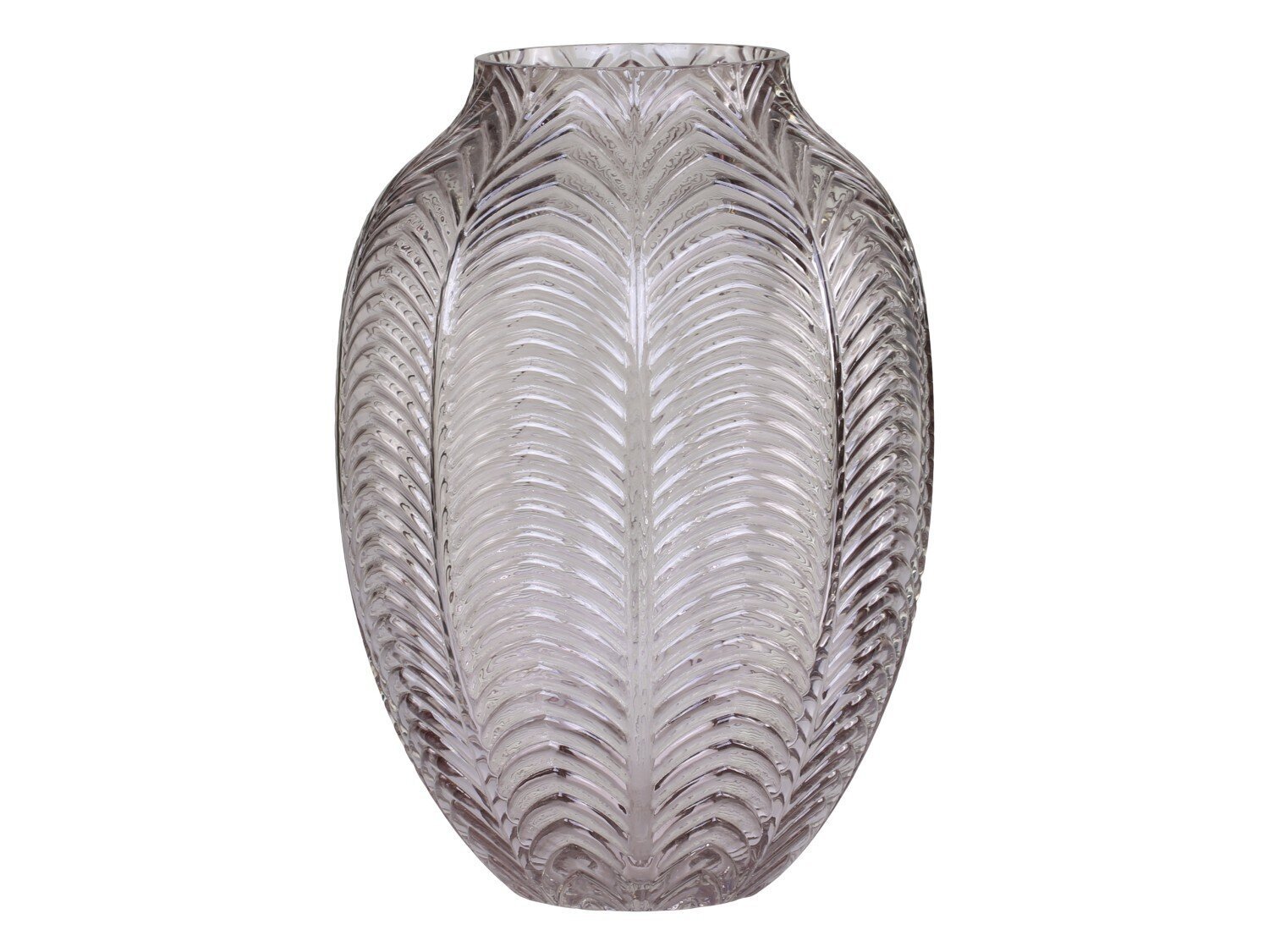 Vase mit Blattmuster, taupe H25/Ø18 cm
