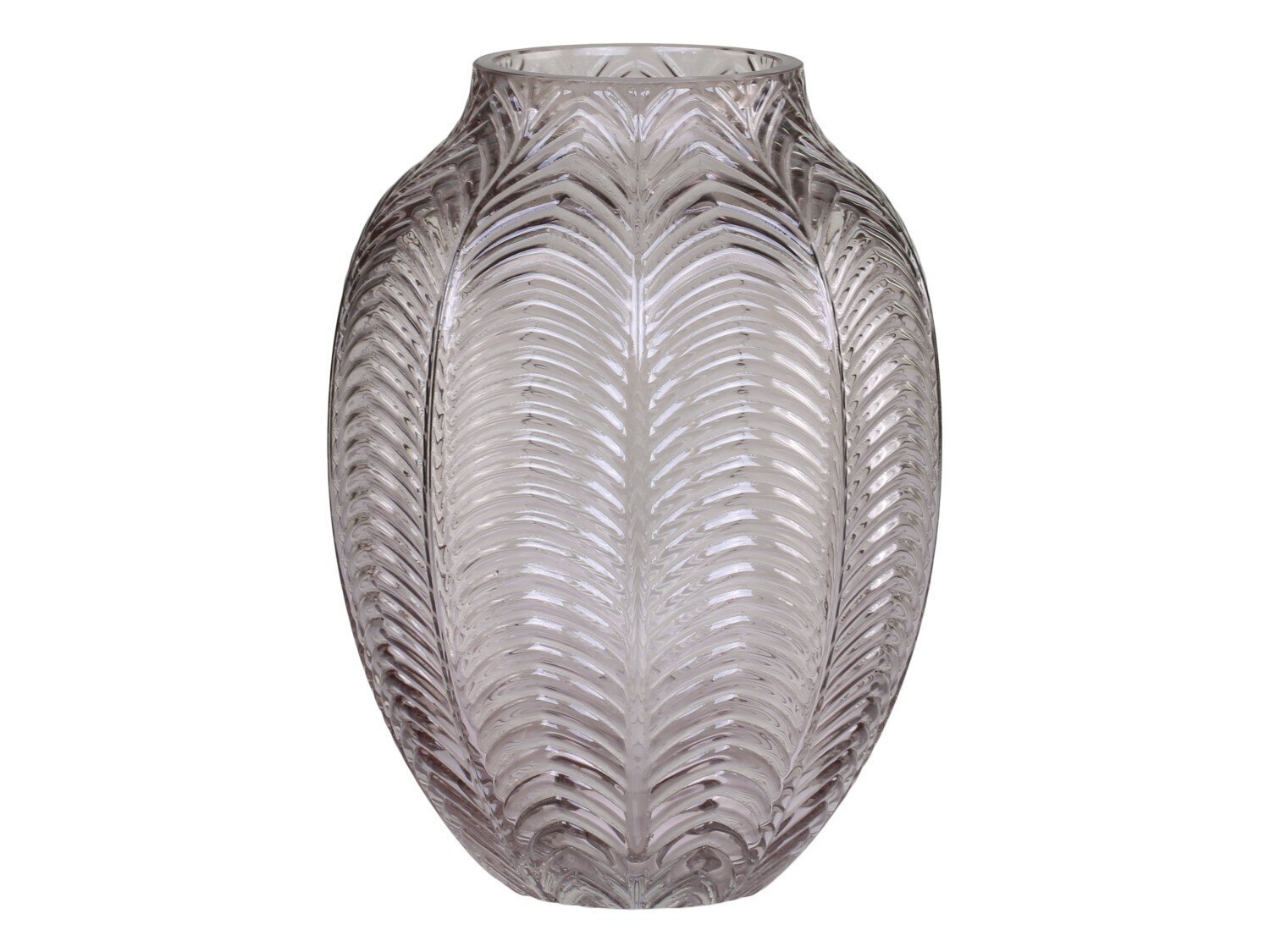 Vase mit Blattmuster, taupe H18/Ø14 cm