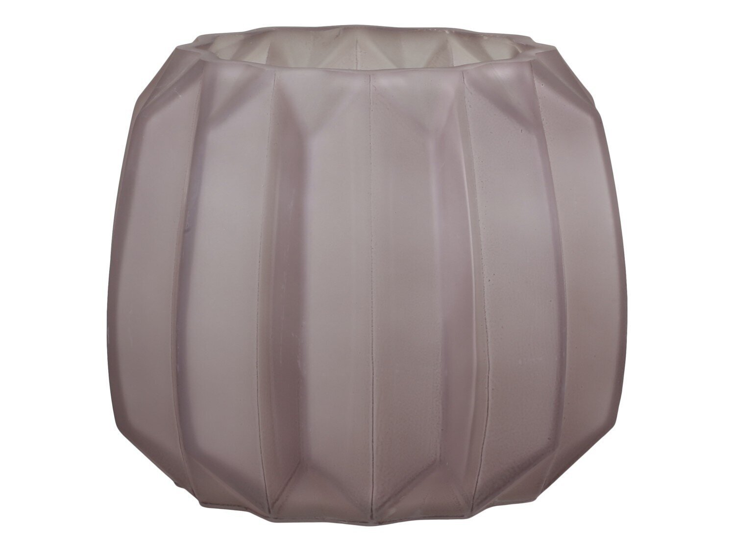 Vase mit Rillen mattiert, taupe H13/Ø11 cm