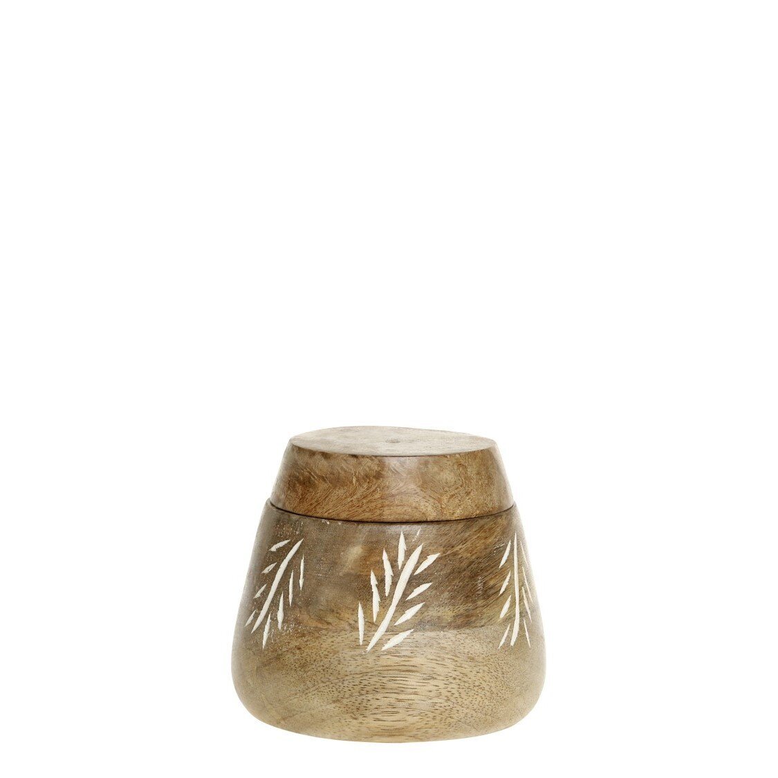 Verzierte Box mit Deckel, natur 