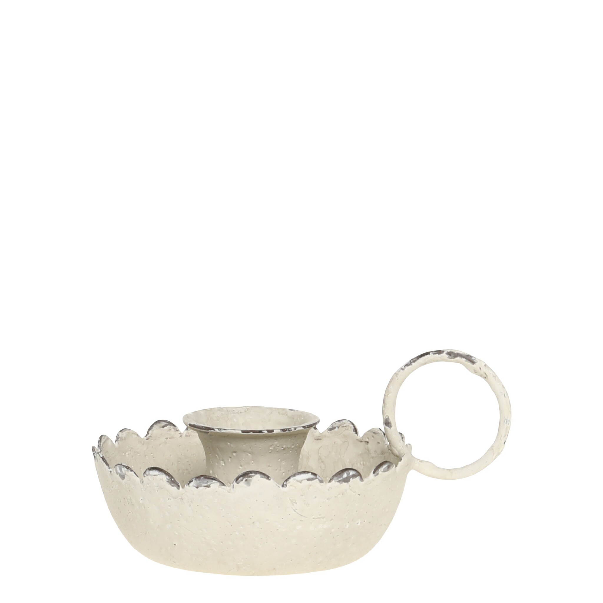 Vintage Kammerleuchter für Stabkerzen, antique creme 