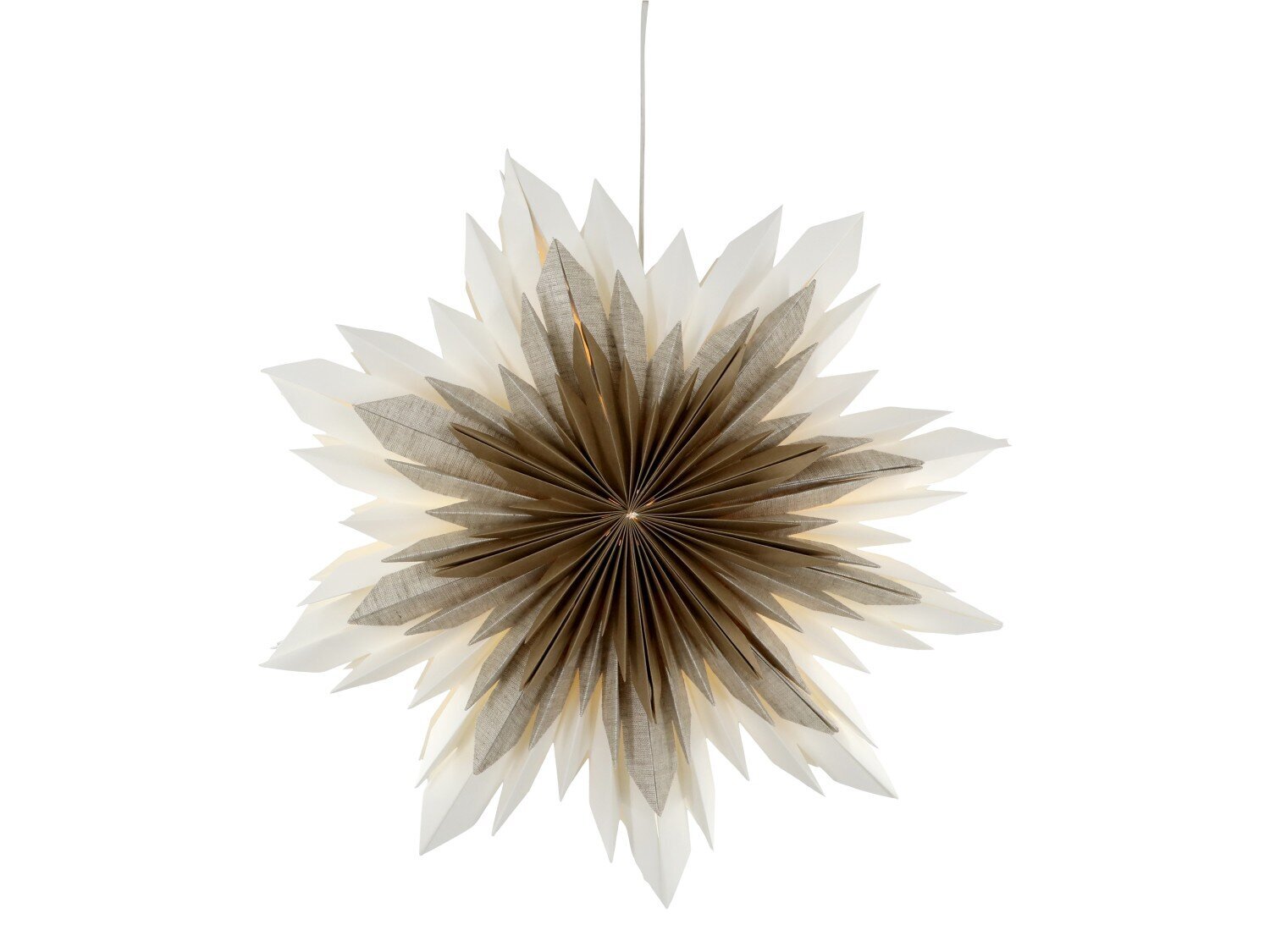 Vintage Papierstern 3 ohne Kabel, creme 