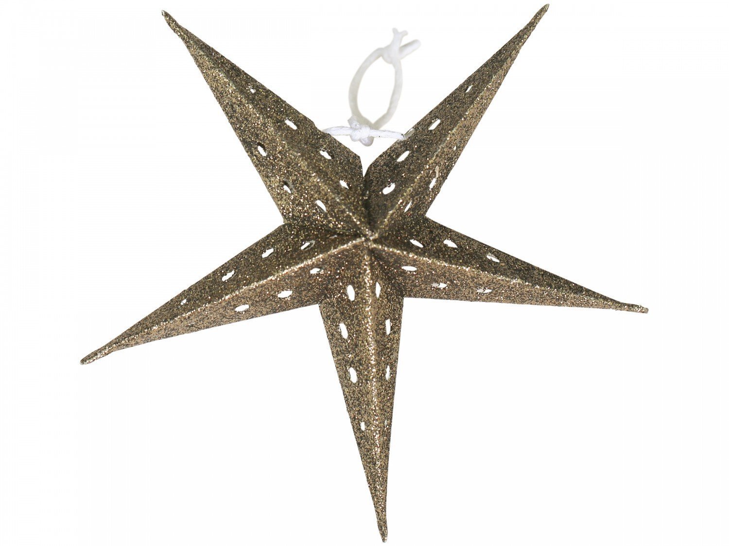 Vintage Papierstern mit Glitzer, moosgrün Ø 15 cm