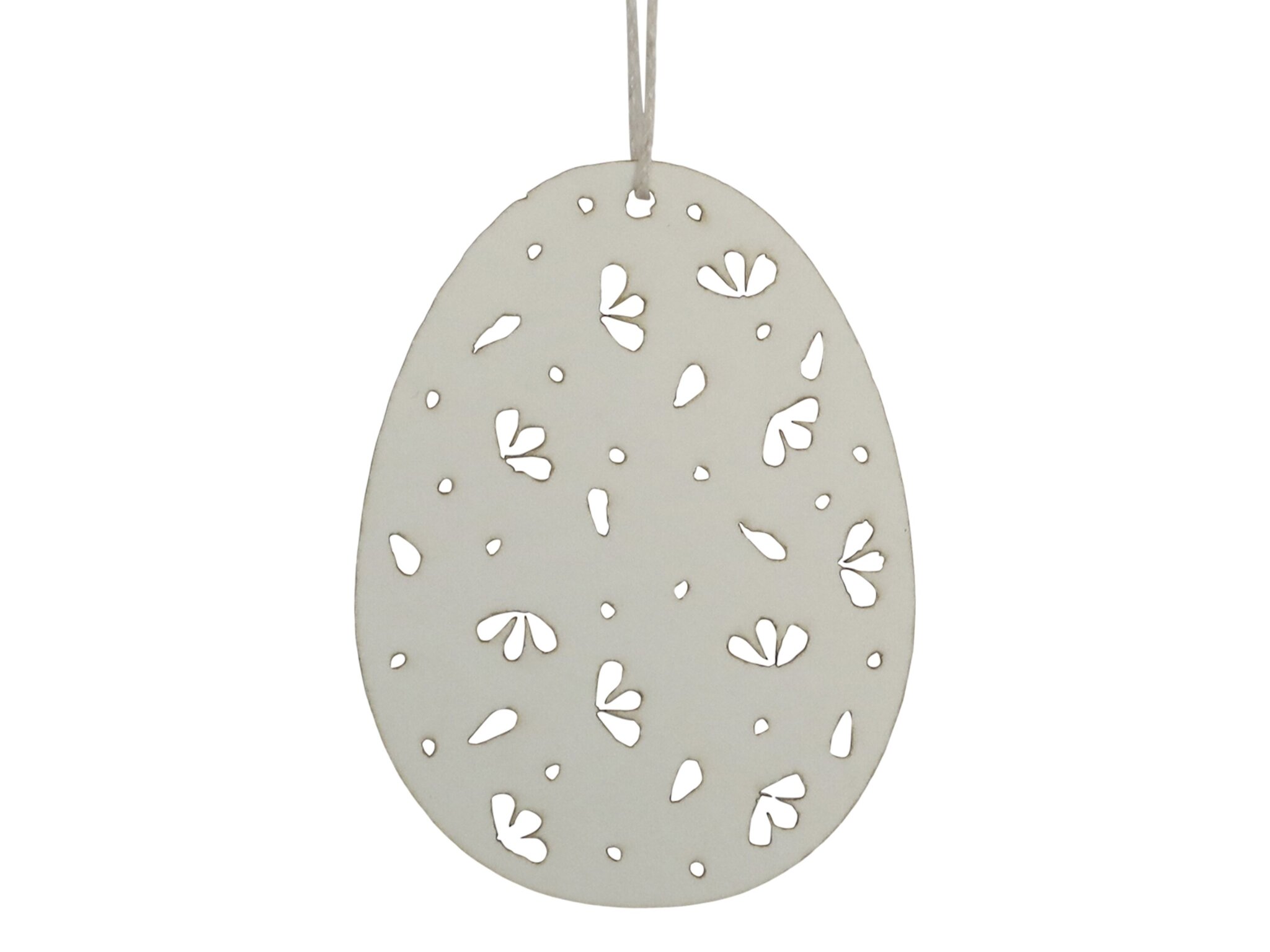 Vintage Scherenschnitt Osterei im 6er Set, creme H7 x B5 cm