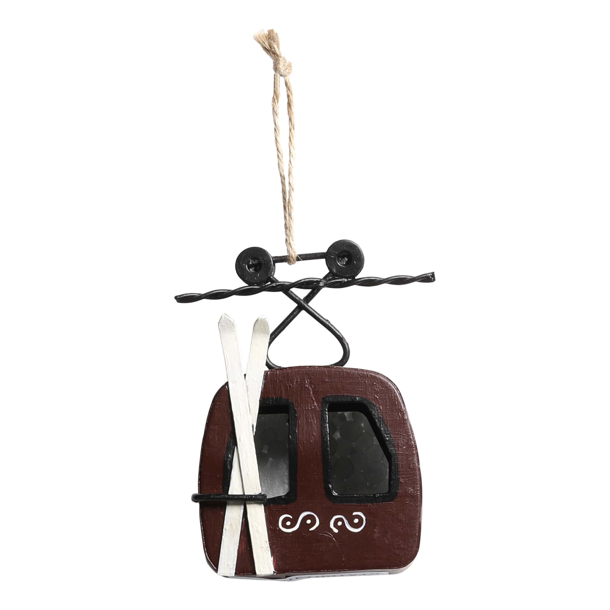 Vintage Skilift Aufhänger, rotbraun 