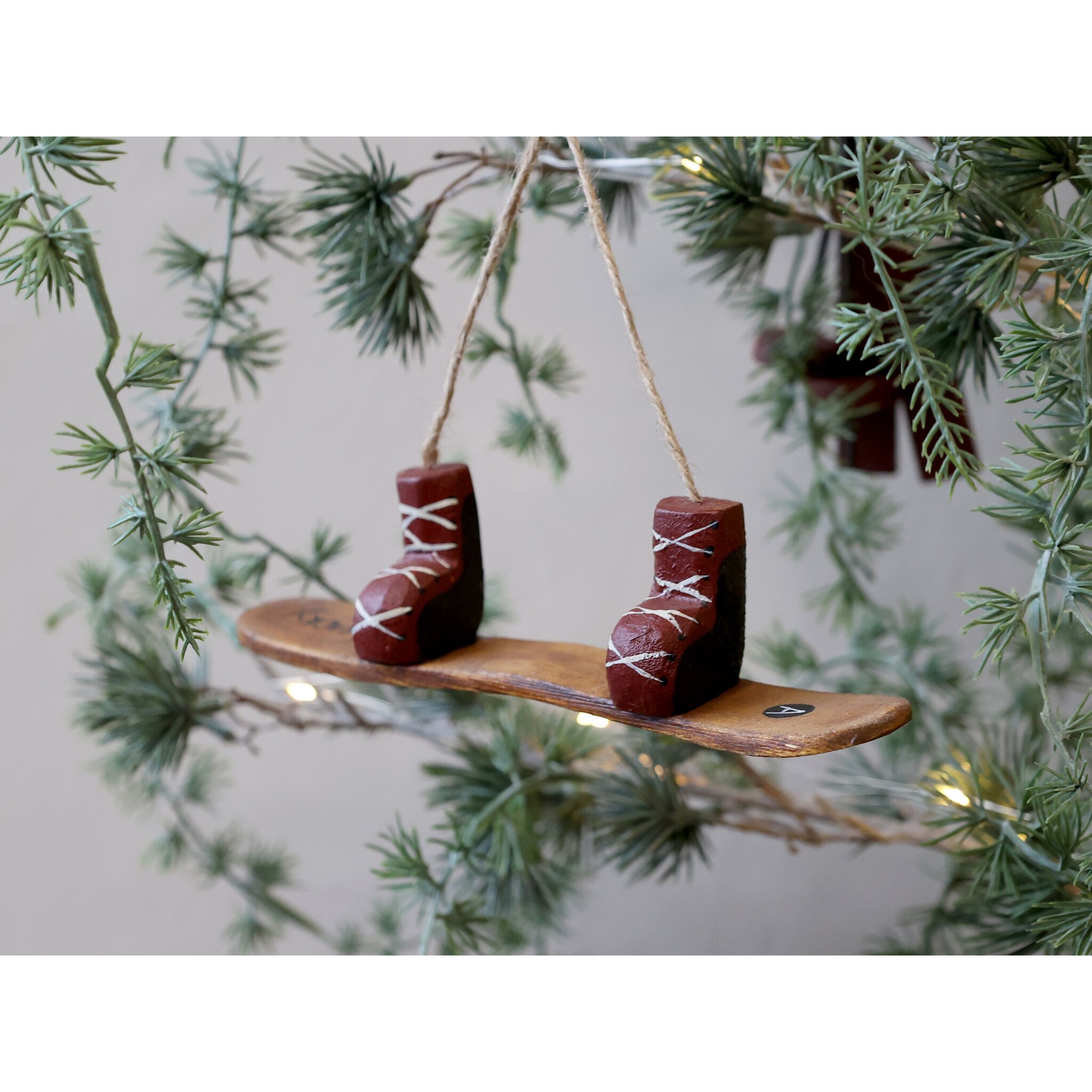 Vintage Snowboard zum Aufhängen, rotbraun 