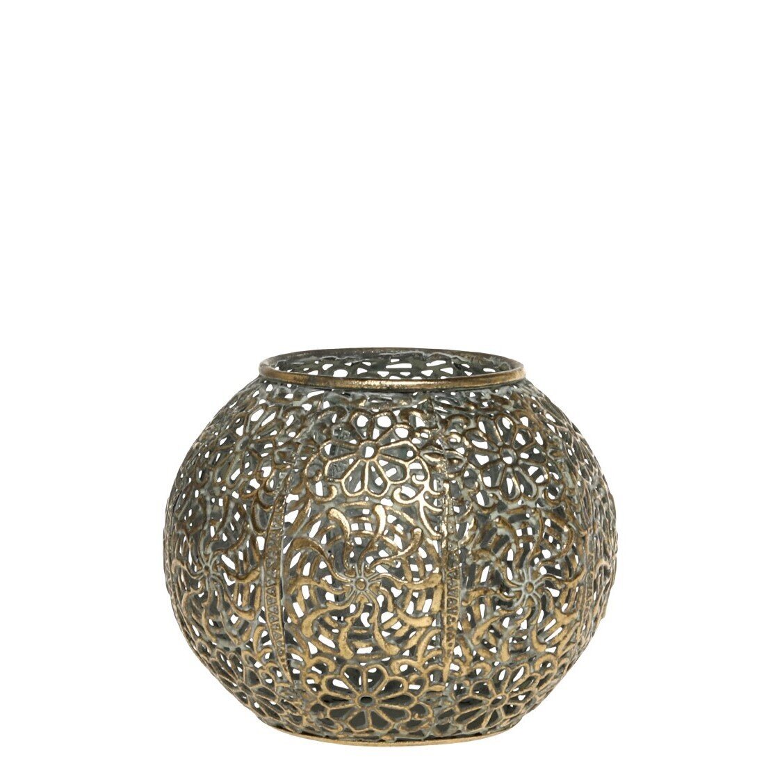 Vire Eisen Teelichthalter mit Muster, antique messing