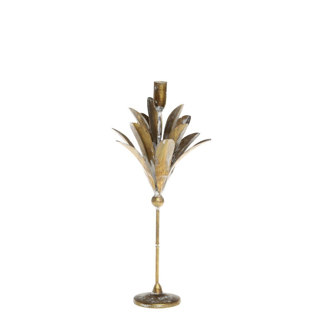 Vire Kerzenständer in Blumenform, antique messing 