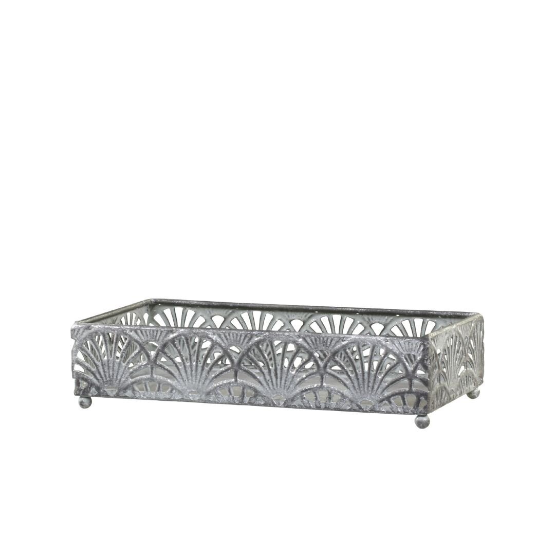 Vire Serviettenhalter mit Muster, antik zink L21 x B11 x H5 cm