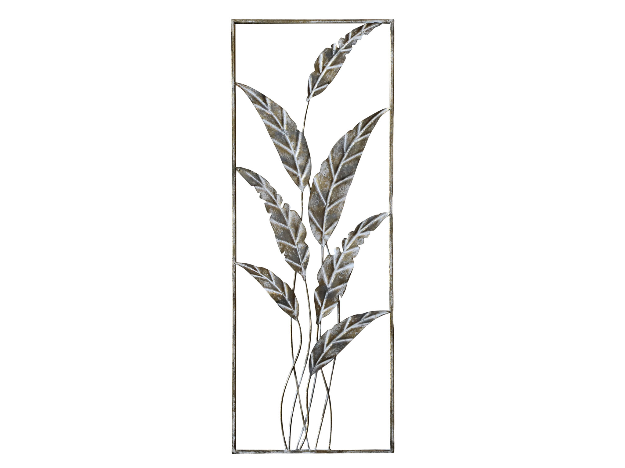 Vire Wanddekoration Blätter, antique messing 