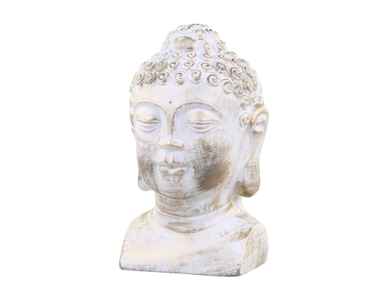 Vittel Buddha mit Gold Muster, creme H26 x L13,5 x B13 cm