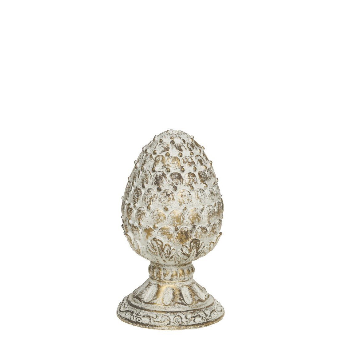 Vittel Dekor auf Fuß mit Gold Muster, creme