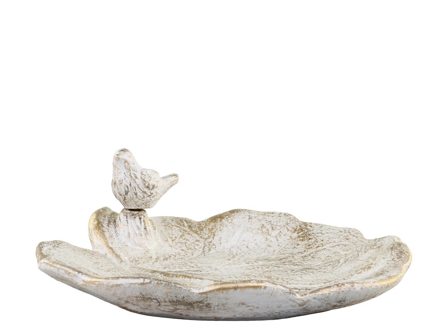 Vittel Vogelbad mit Goldmuster, creme H10,5 x L31,5 x B31,5 cm