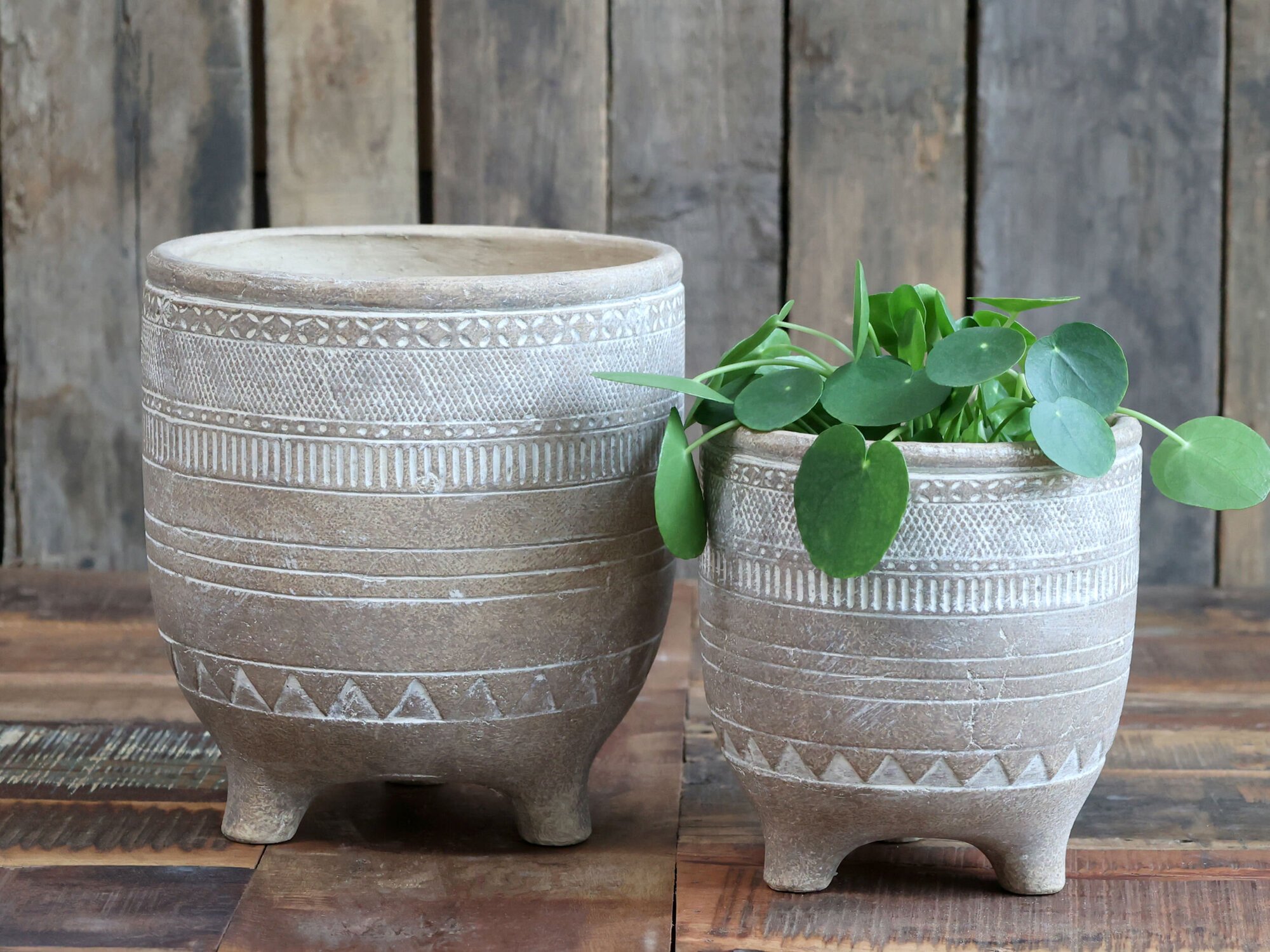 Évron Übertopf mit Muster, natur Höhe 19, Ø 17,5 cm