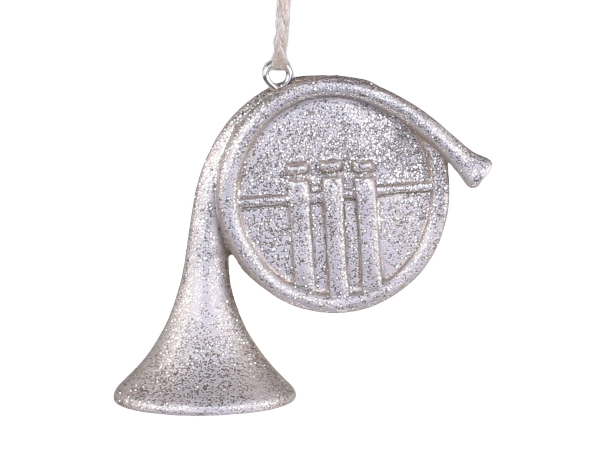 Waldhorn Anhänger mit Glitzer, champagner 