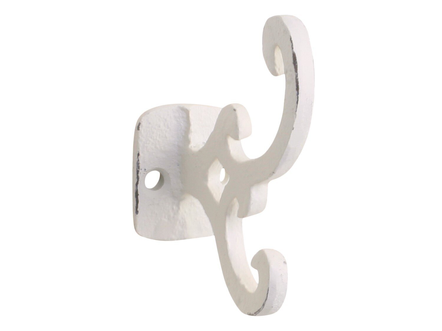 Wandhaken aus Eisen, antique creme 3 x 7 x 8 cm