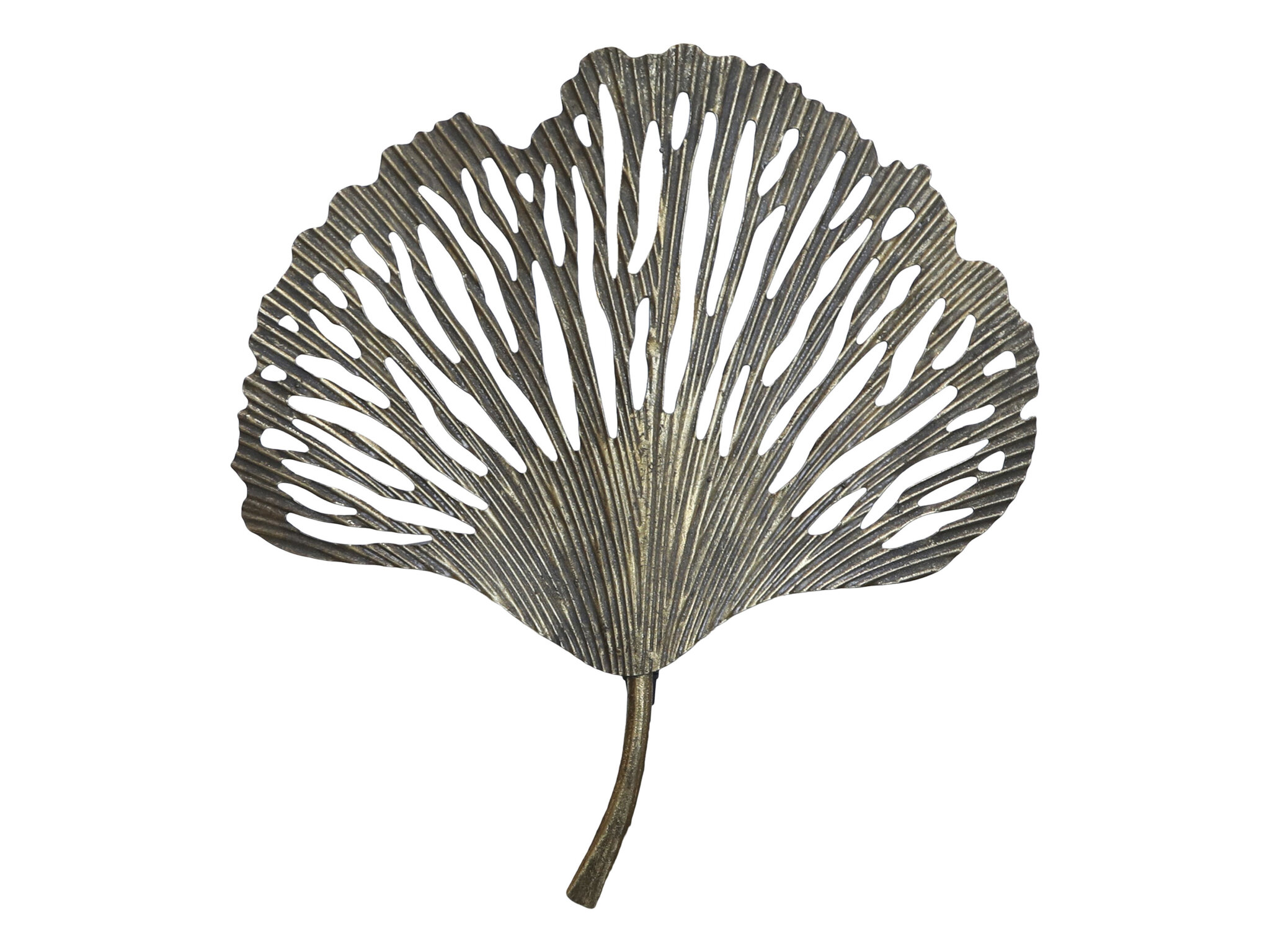 Wandlampe Ginkgo aus Eisen, antique messing 