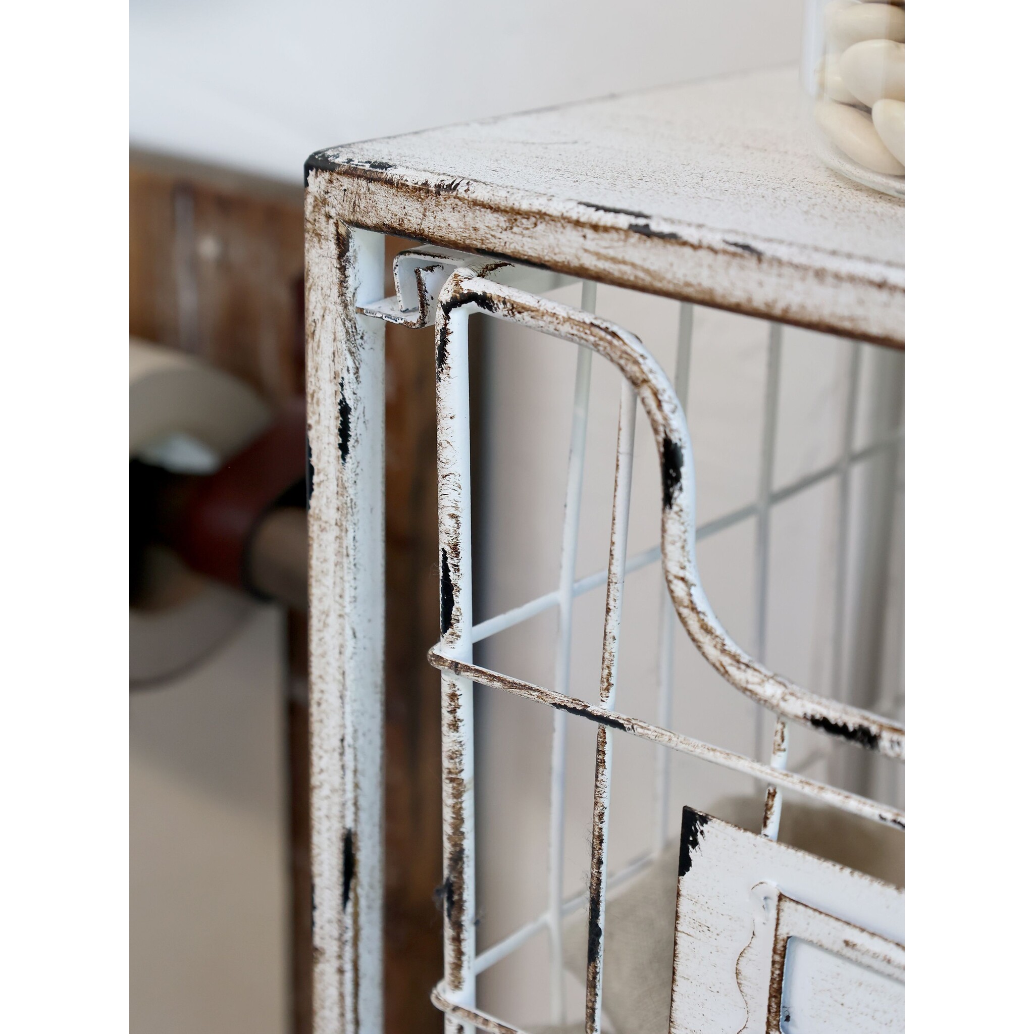 Chic Antique Wandregal mit Schubladen, creme 