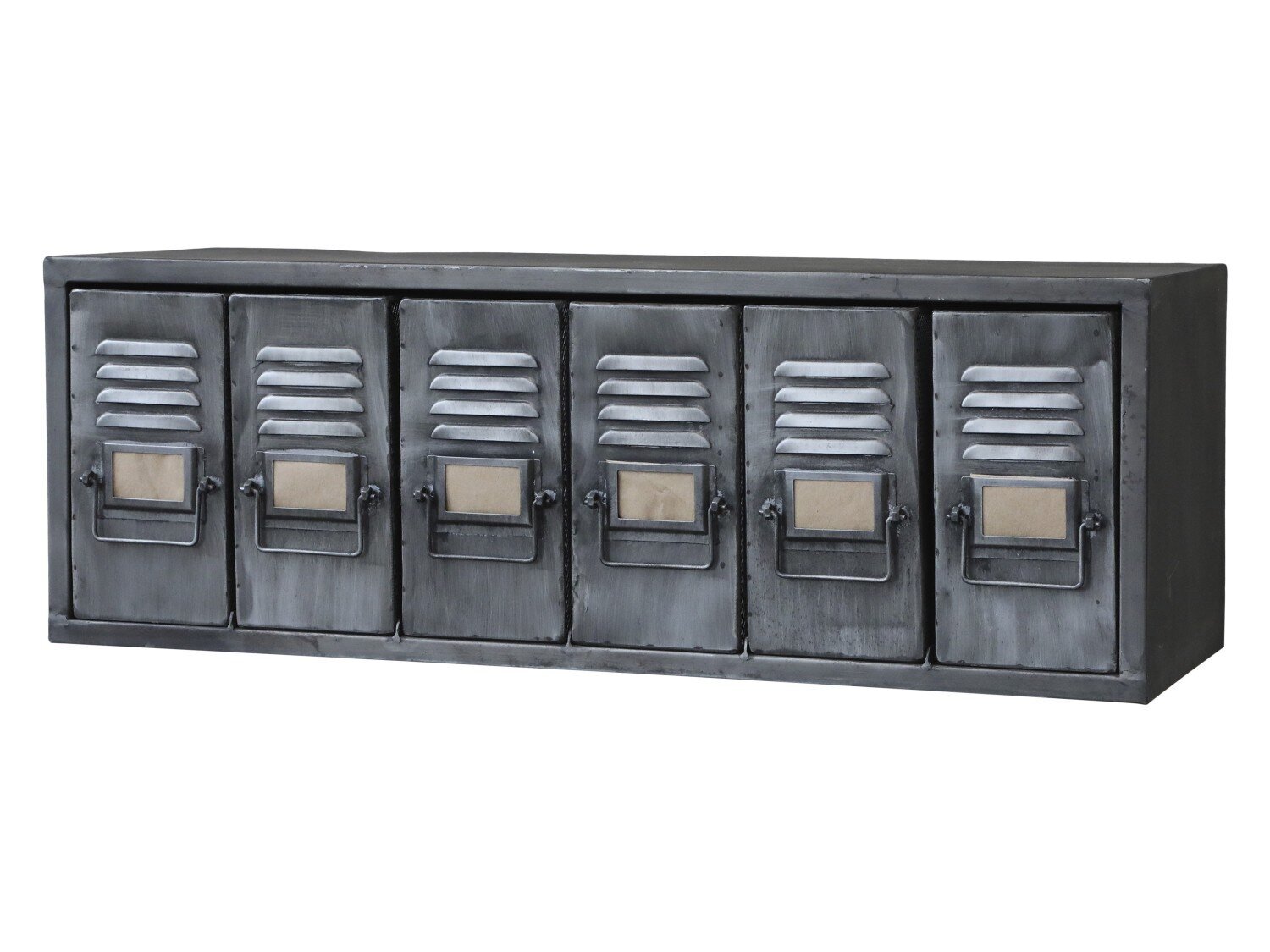 Wandregal Sortierregal Factory mit 6 Fächern, antique grau 