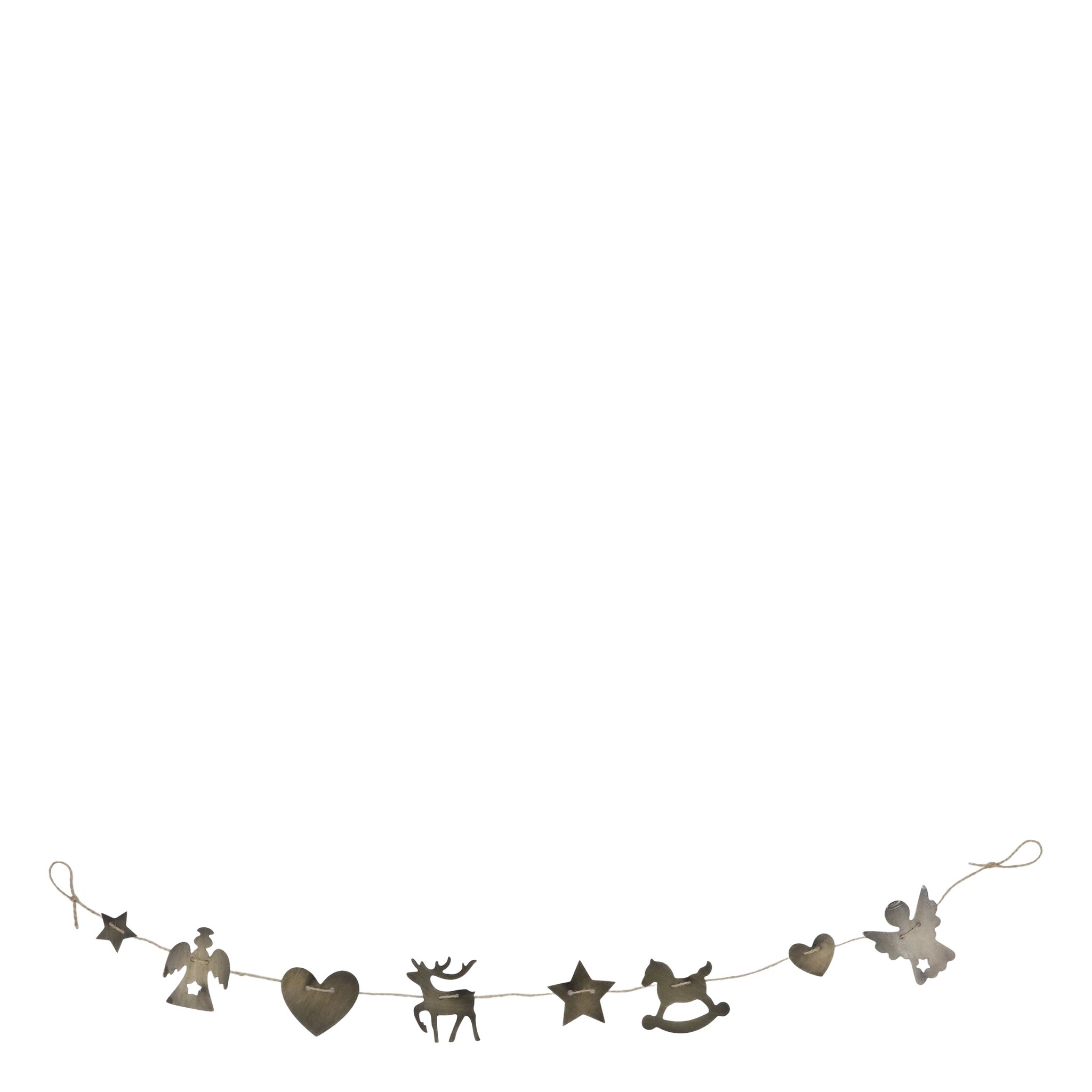 Weihnachtliche Girlande mit 8 Figuren, gold