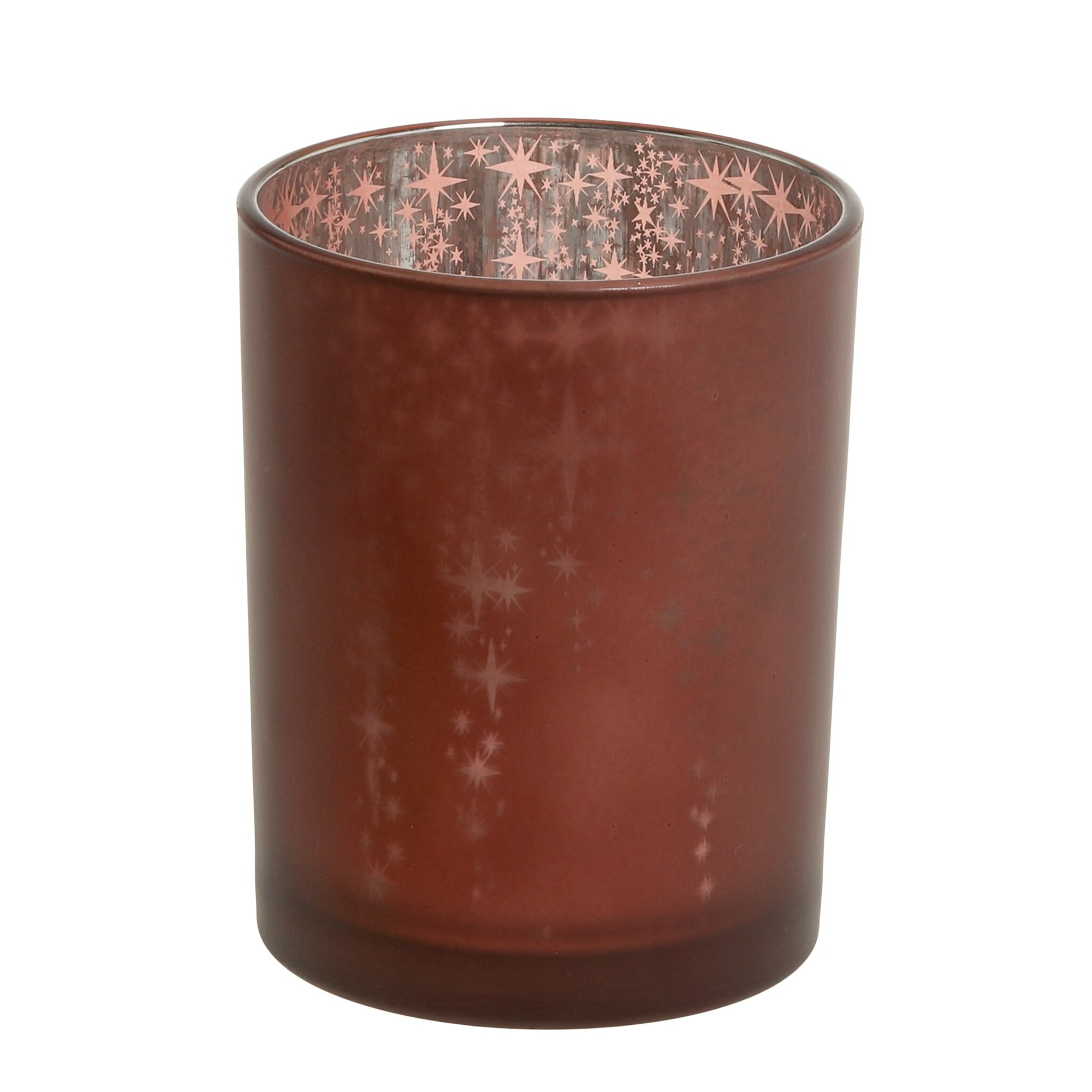 Weihnachtlicher Roter Teelichthalter mit Muster, antique cherry Höhe 12,5, Ø 10 cm