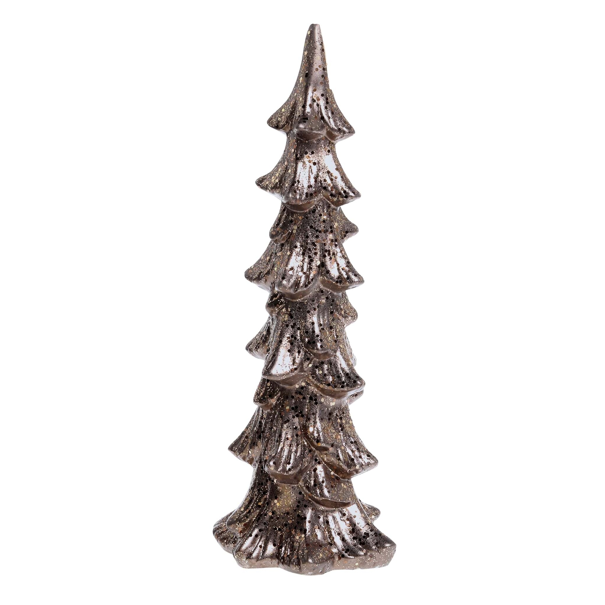 Weihnachtsbaum Aufsteller mit Glitzer, mokka Höhe 37, Länge: 14,5, Breite: 11 cm