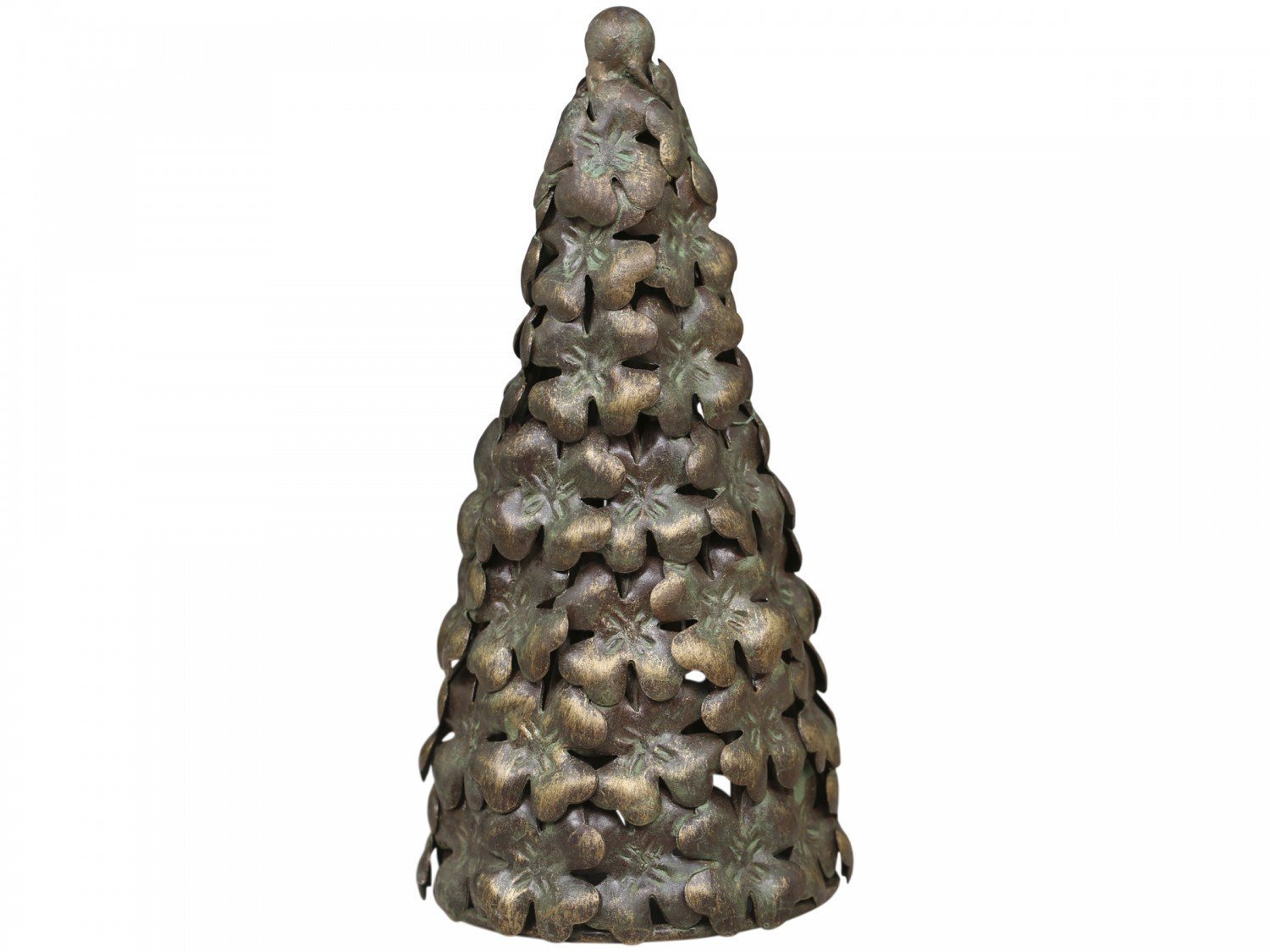 Weihnachtsbaum aus Eisenblumen, antik messing H17/Ø8 cm