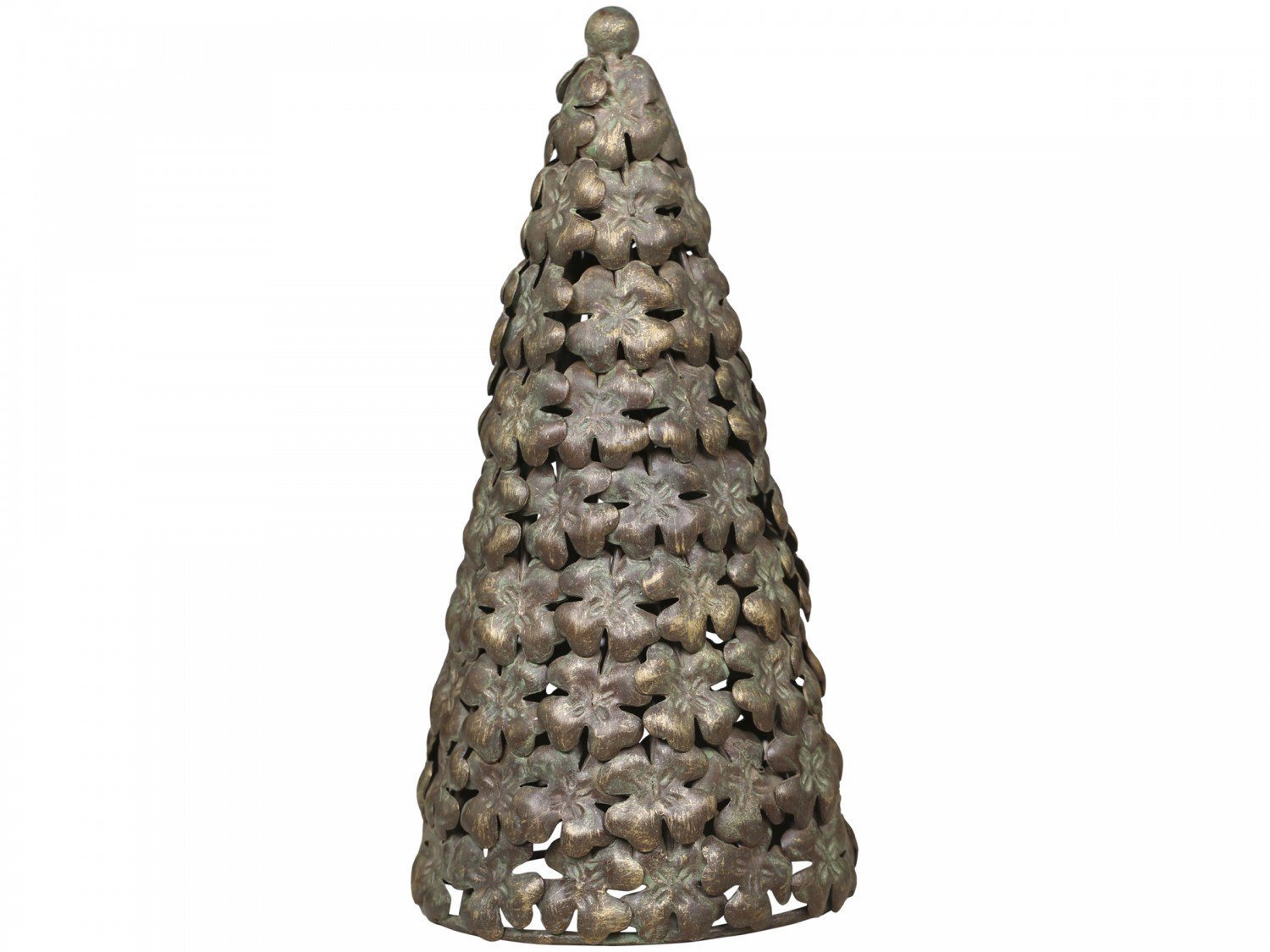 Weihnachtsbaum aus Eisenblumen, antik messing H22/Ø11 cm