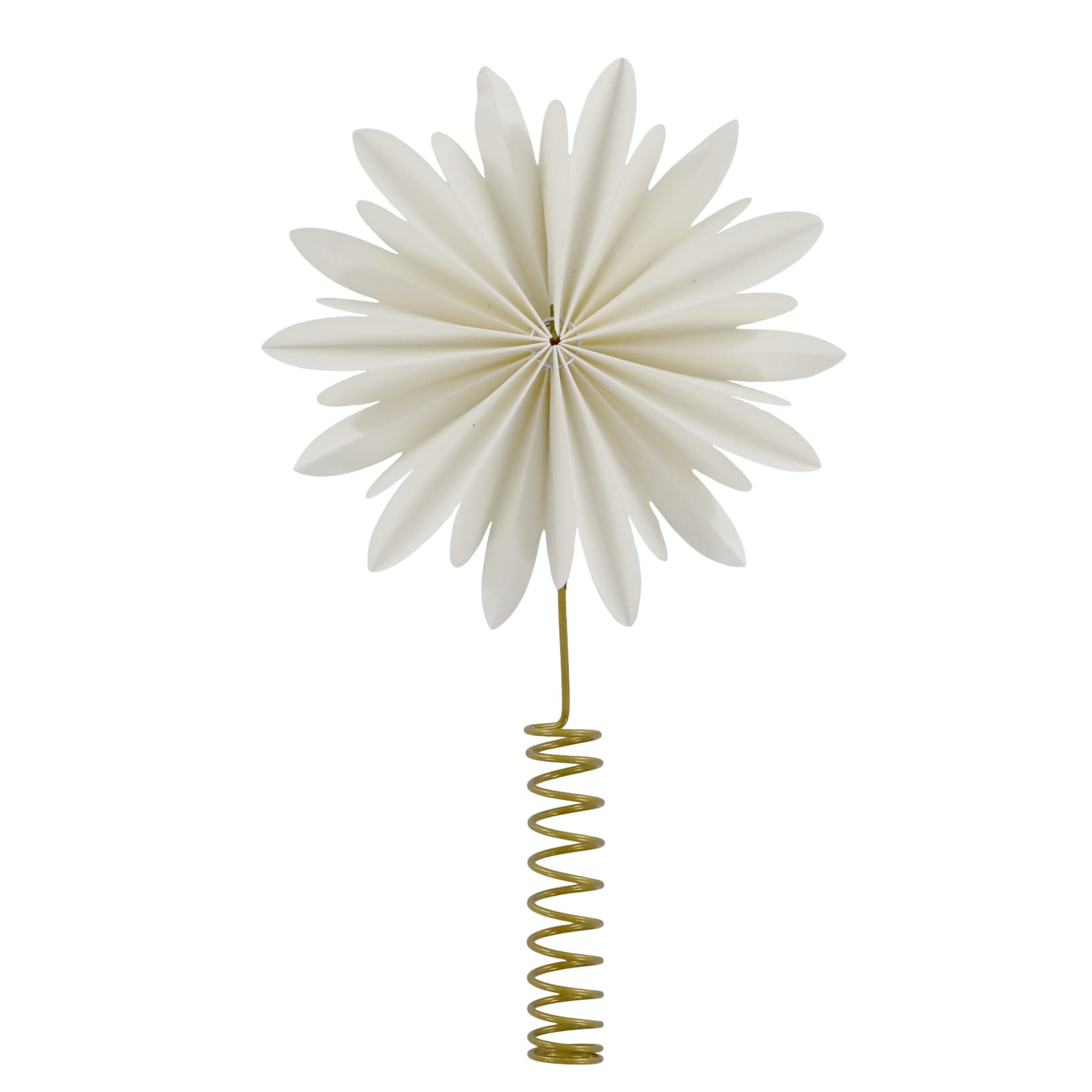 Weihnachtsbaum Spitze Papierstern, creme Höhe 30, Breite: 3,5, Ø 18 cm creme