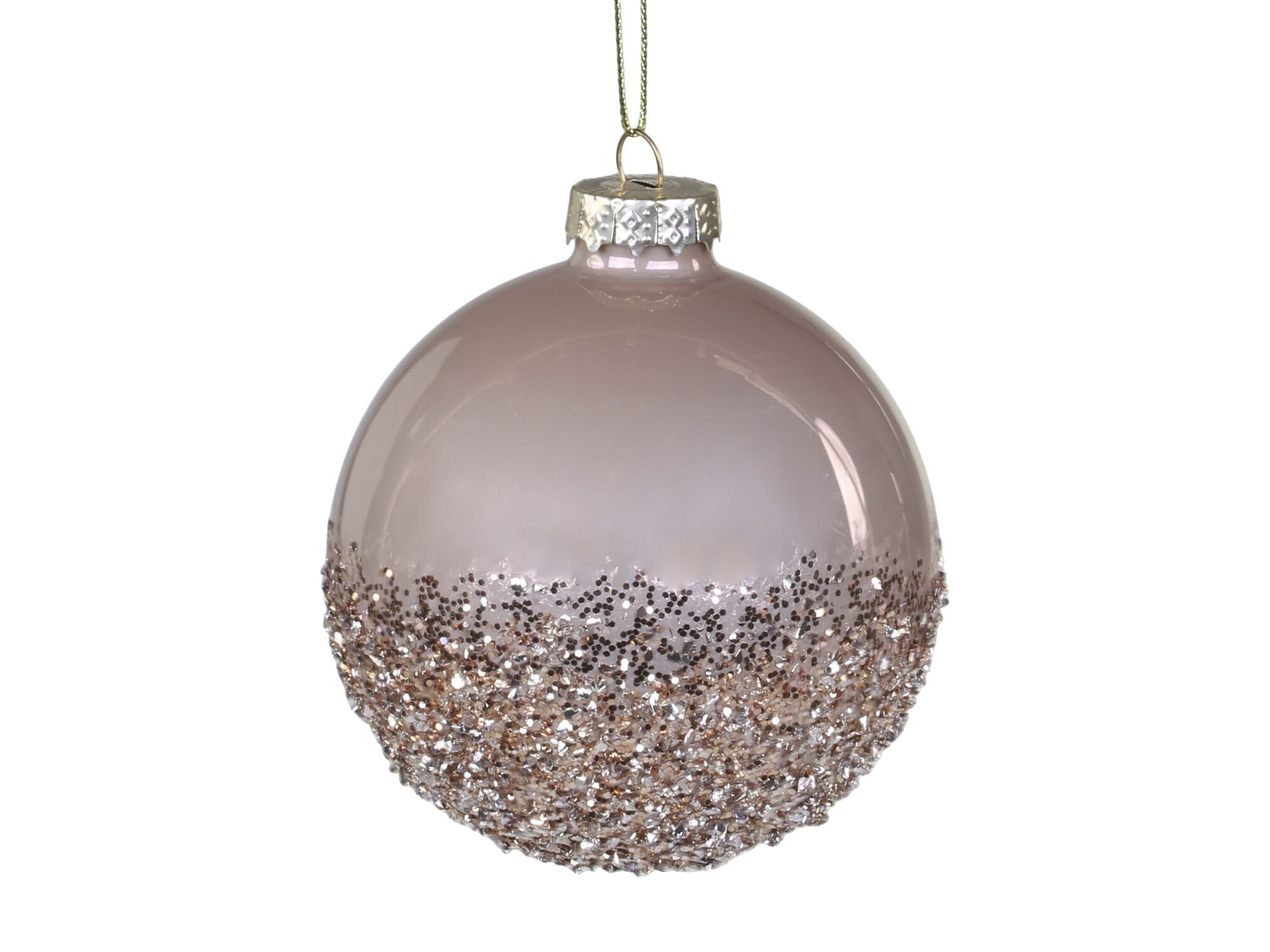 Weihnachtskugel Bauble mit Glitzer,  
