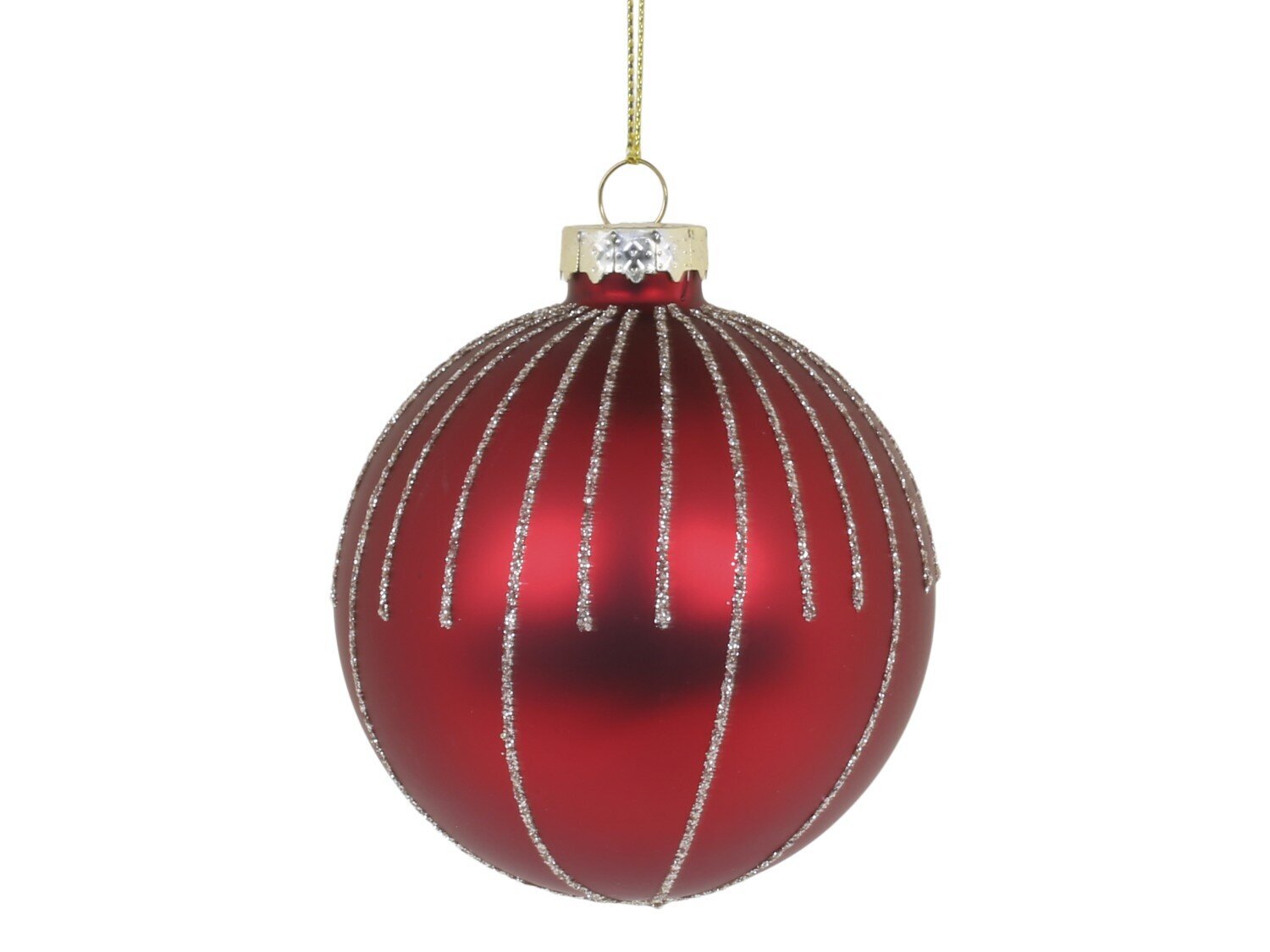 Weihnachtskugel mit Glitzer, rot, rot