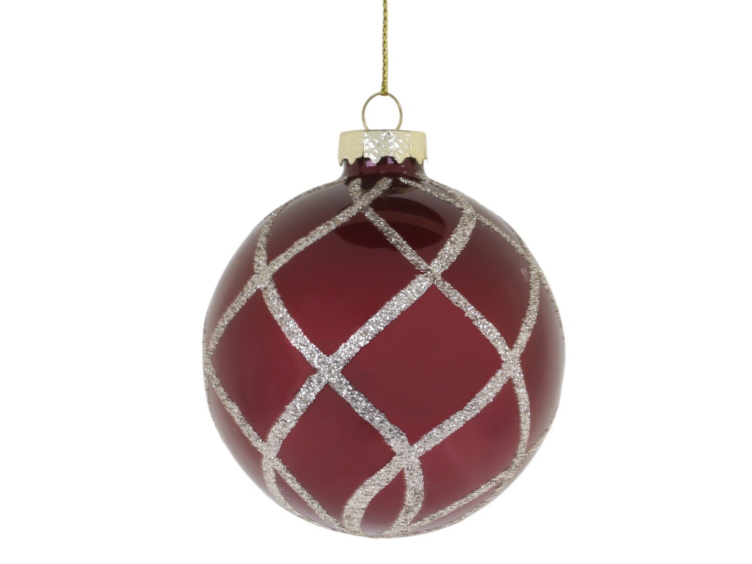 Weihnachtskugel mit Glitzer, rot, rot