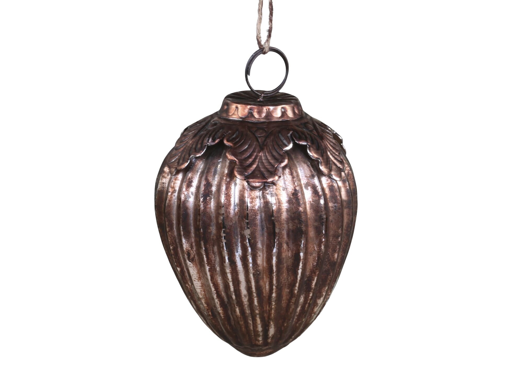 Weihnachtskugel oval, antique mokka 