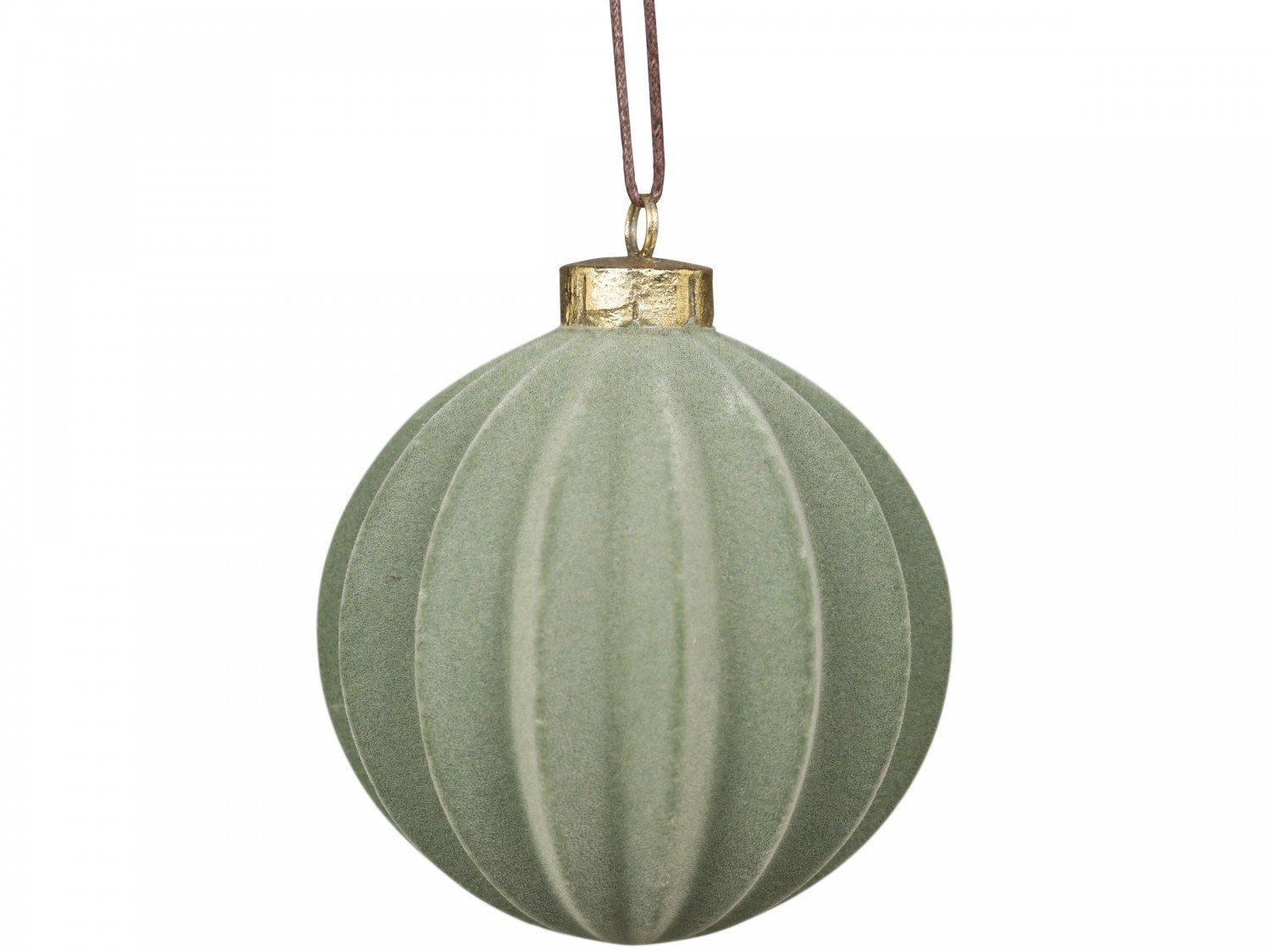 Weihnachtskugel Velours in Fächerstruktur, verte 