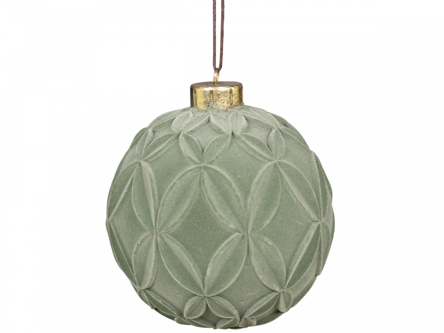Weihnachtskugel Velours mit Muster, verte 