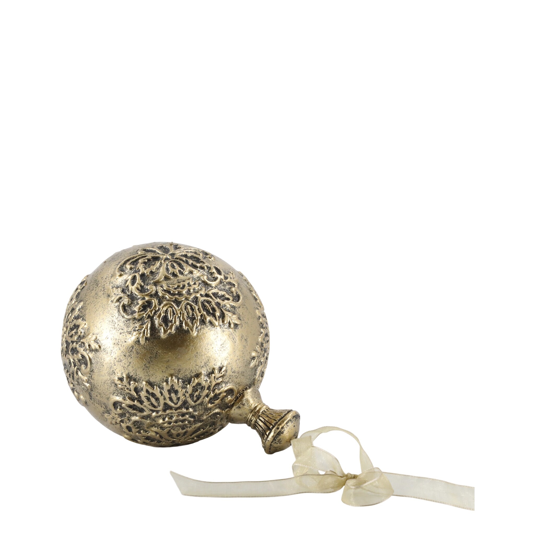 Weihnachtskugel zum Aufhängen, Messinglook, gold 