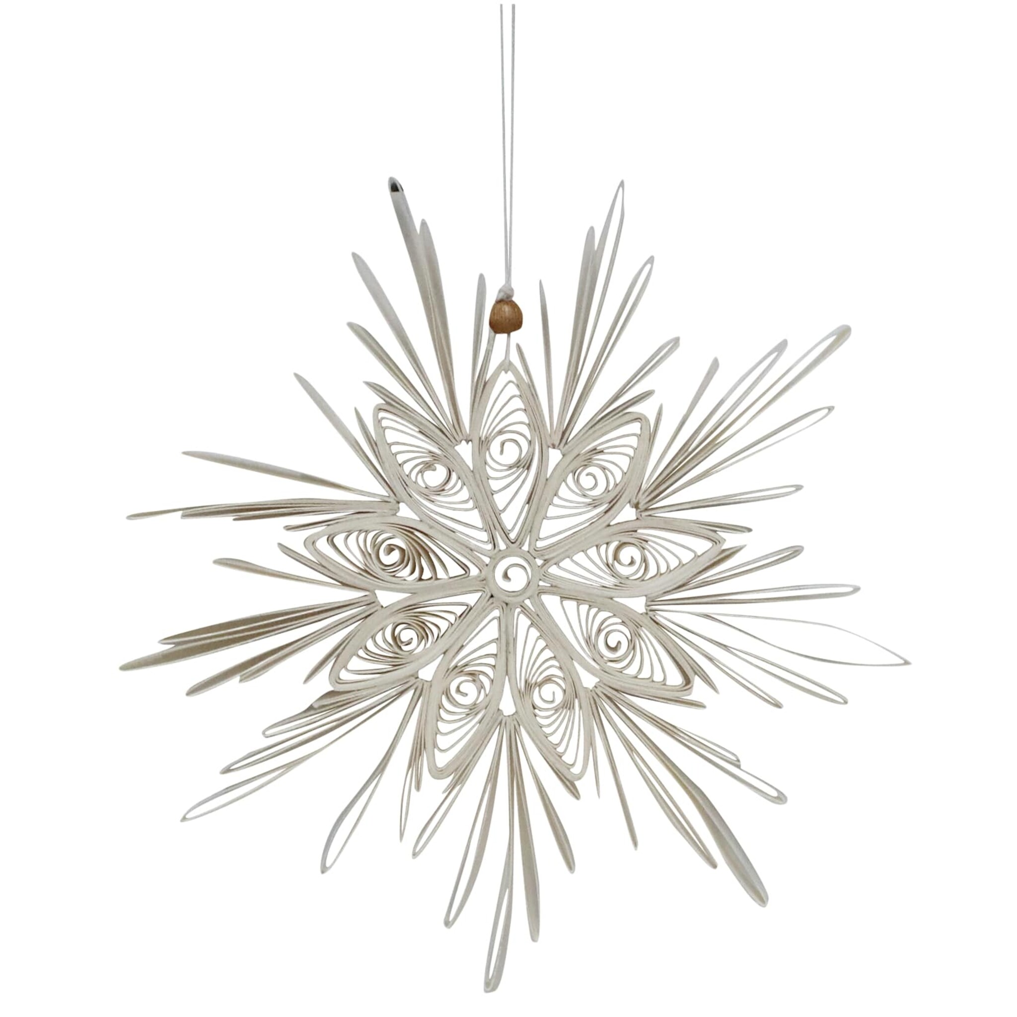 Weihnachtsstern Aufhänger aus Papier, creme 