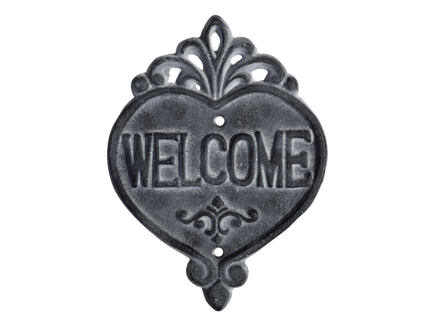 Welcome Schild aus Eisen, antique grau 