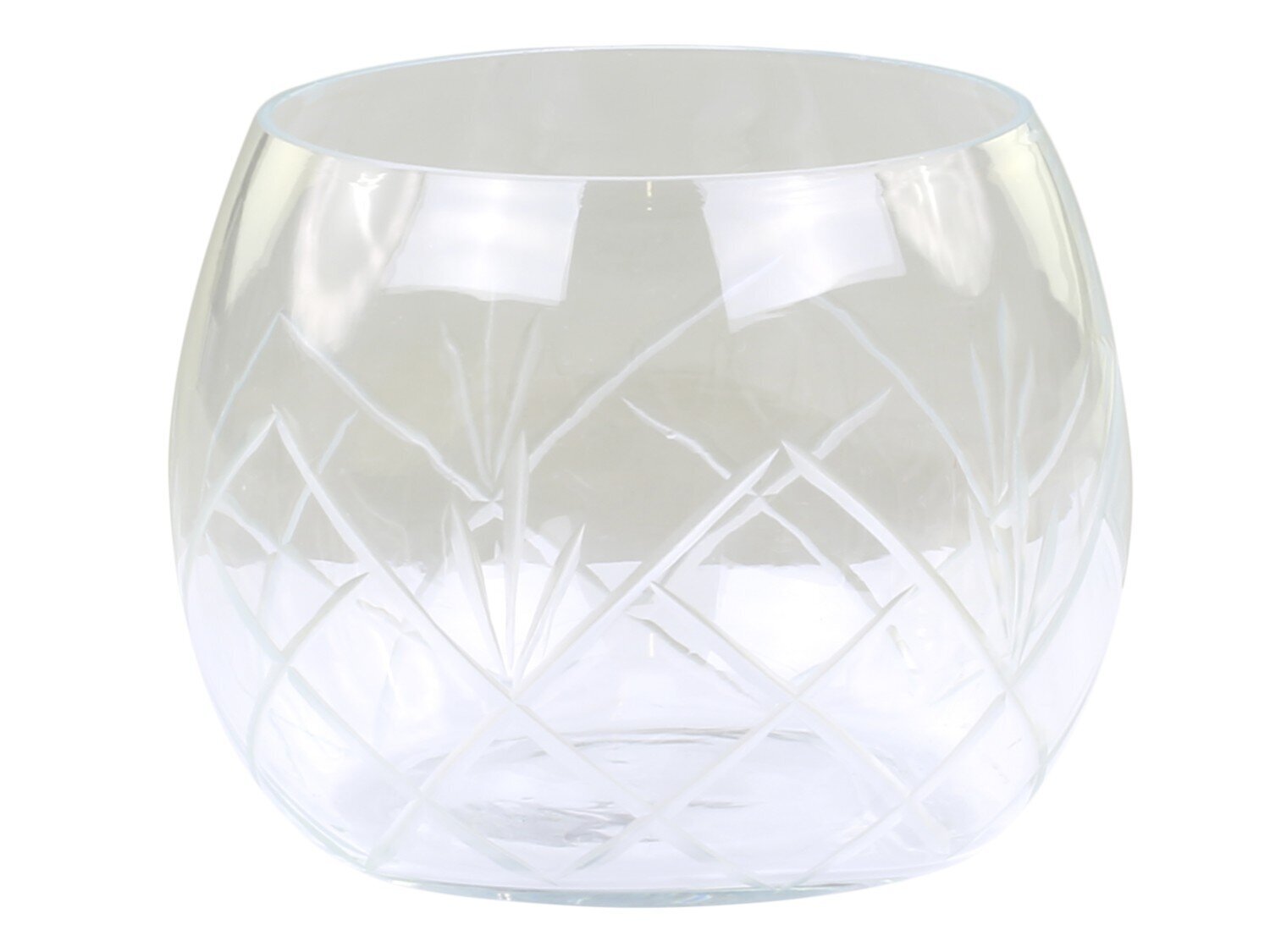 Windlicht mit Schliff Muster, klar H6 x Ø7,5 cm