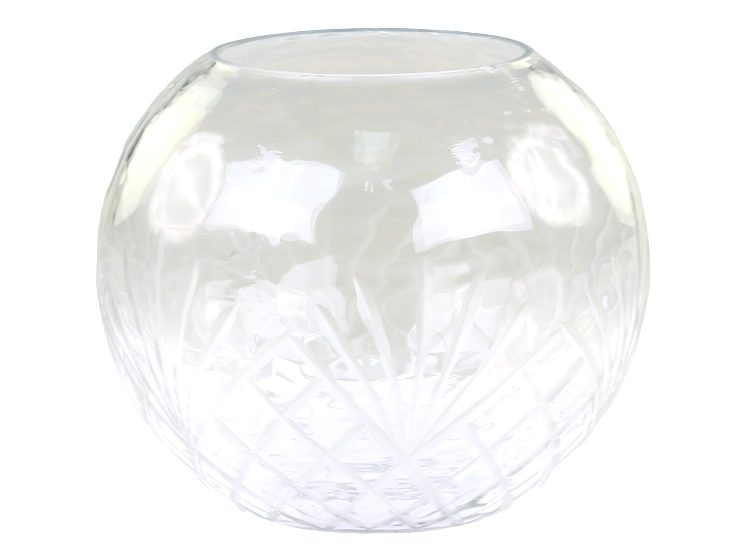Windlicht mit Schliff Muster, klar H9,5 x Ø10,5 cm
