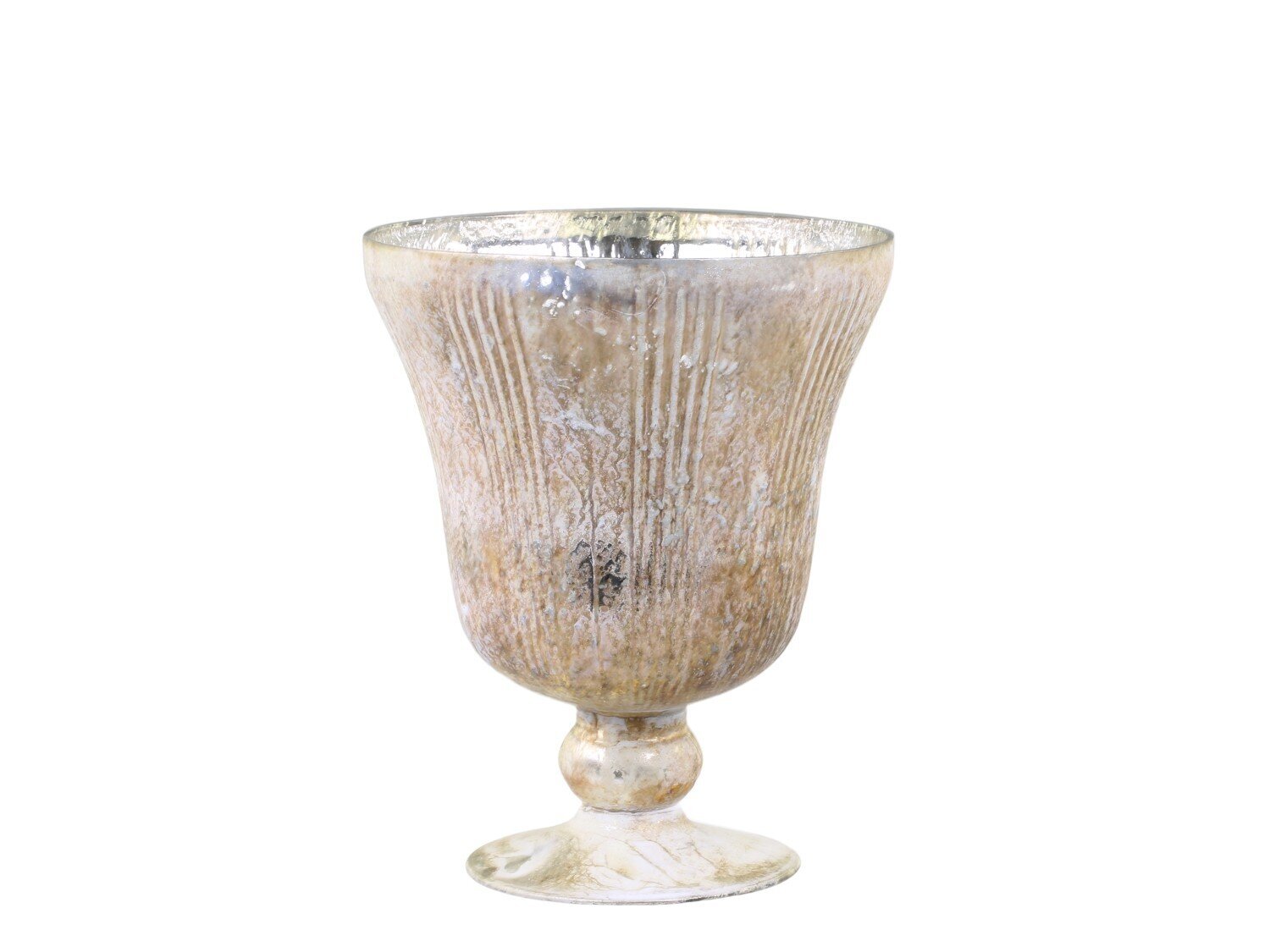 Windlicht Übertopf mit Goldfaden, antique creme H18,5 x Ø15 cm