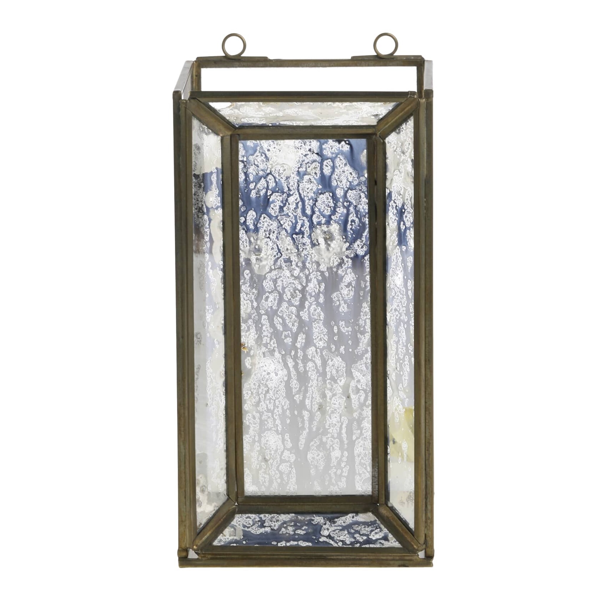 Windlicht zum Aufhängen aus Eisen, messing Höhe 22, Länge: 11, Breite: 11 cm