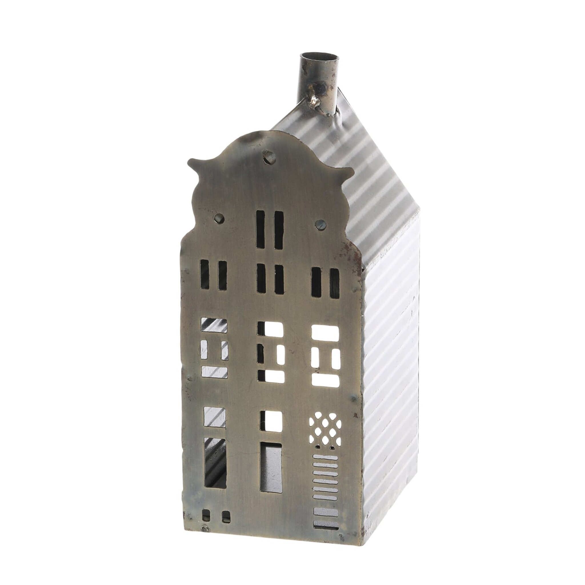 Winterliches Lichthaus, antique messing Höhe 10, Länge: 7, Breite: 7 cm