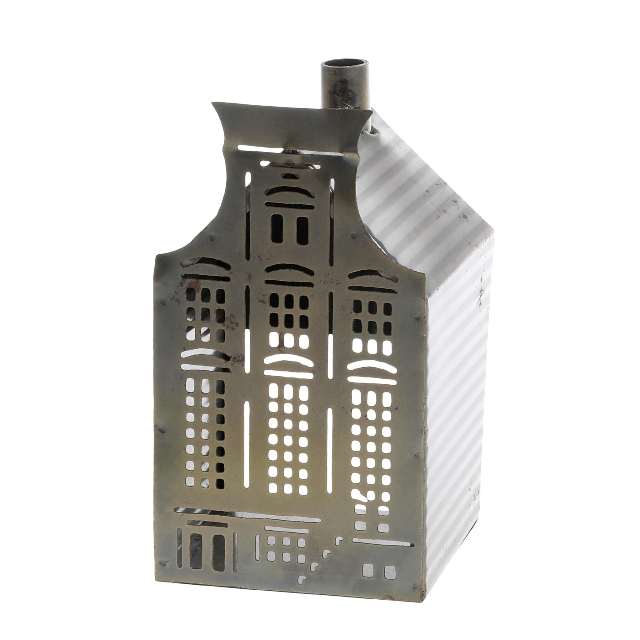 Winterliches Lichthaus, antique messing Höhe 13, Länge: 6, Breite: 6 cm